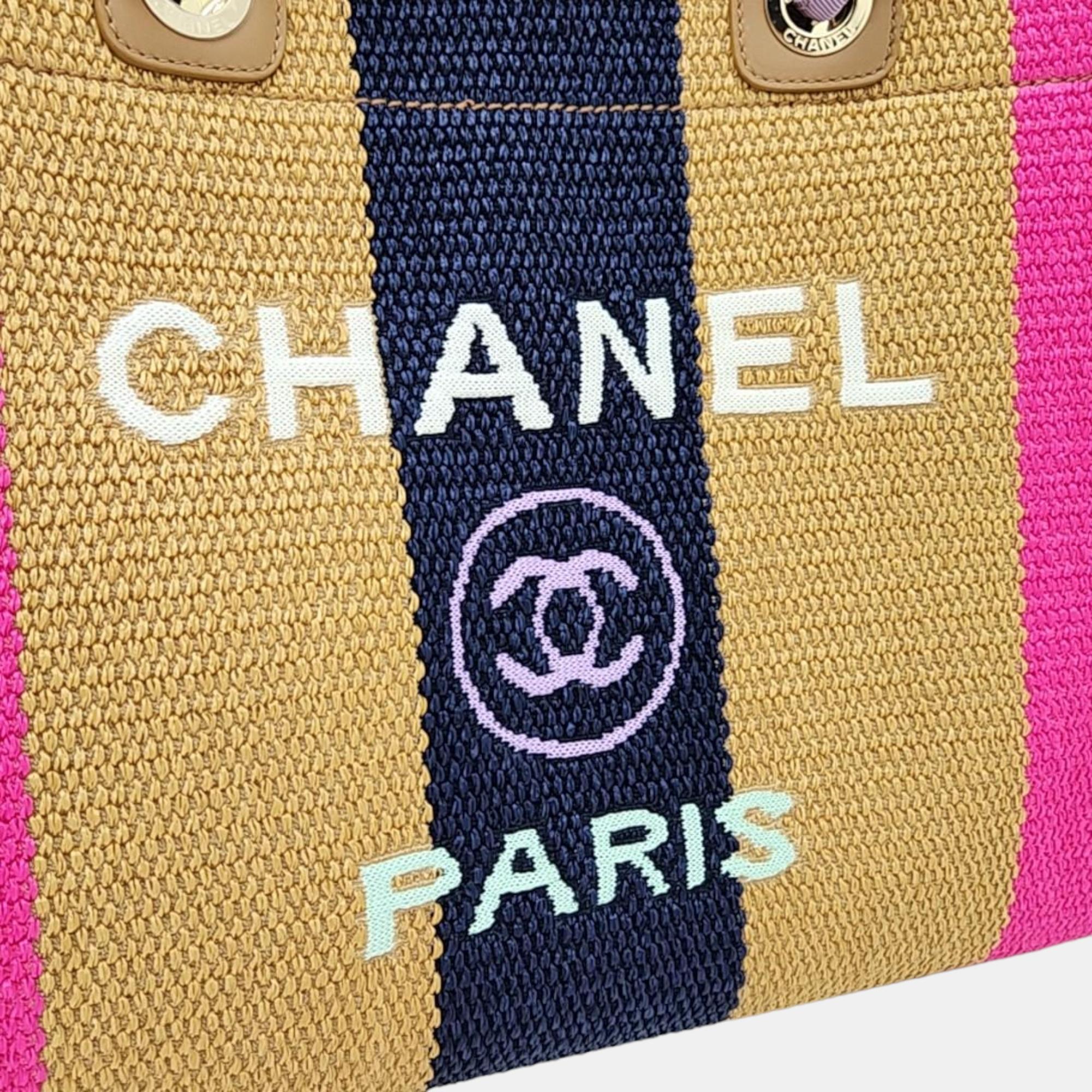 Chanel Multicolor Canvas Deauville Tote Bag