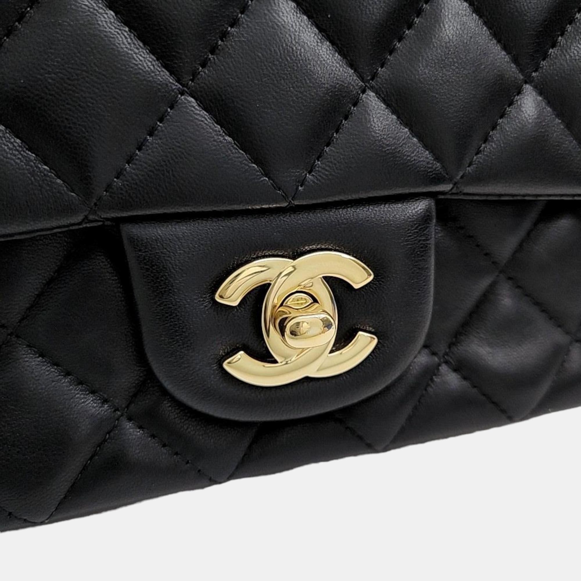 Chanel Black Leather Mini Flap Bag