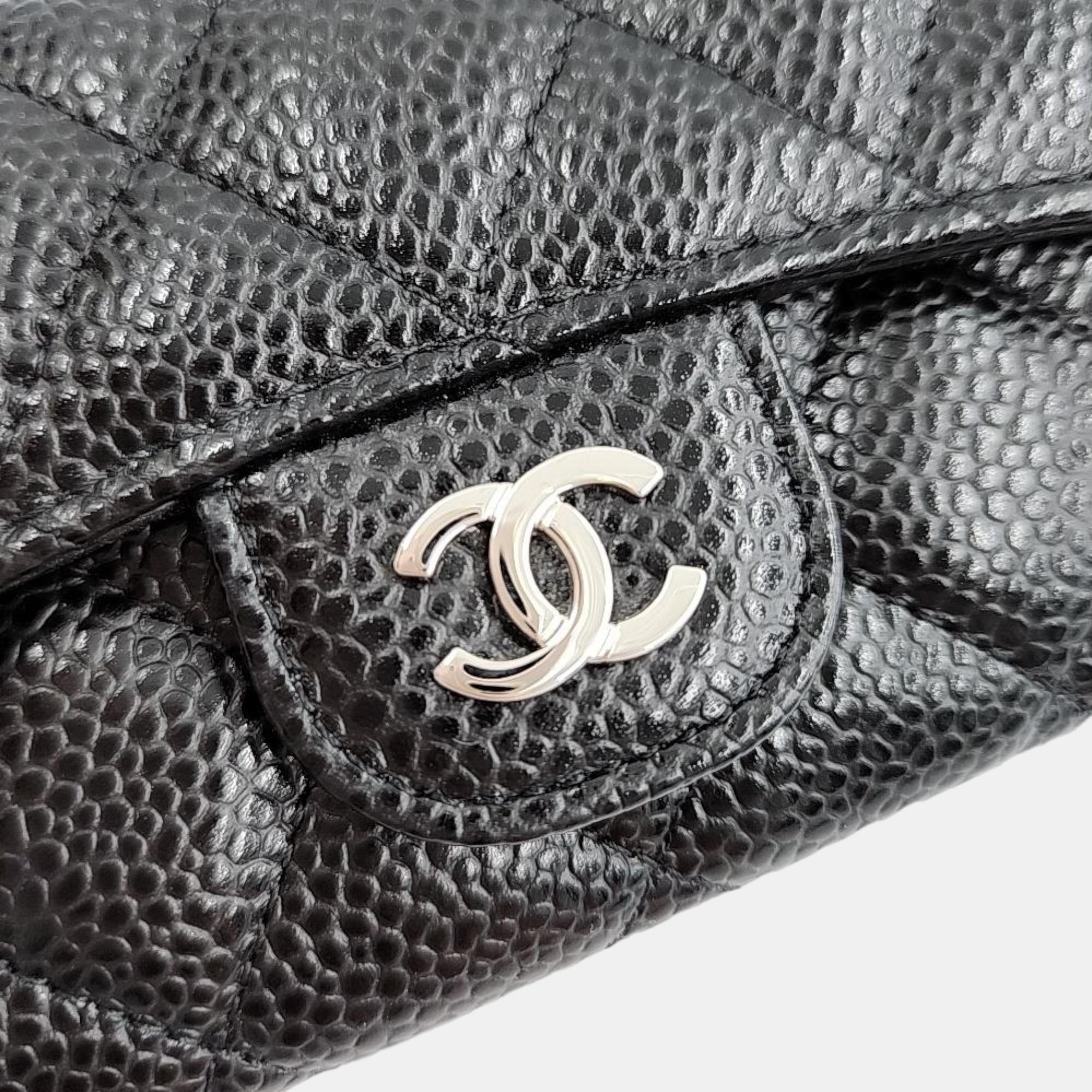 Chanel Black Caviar Leather  CC Wallet