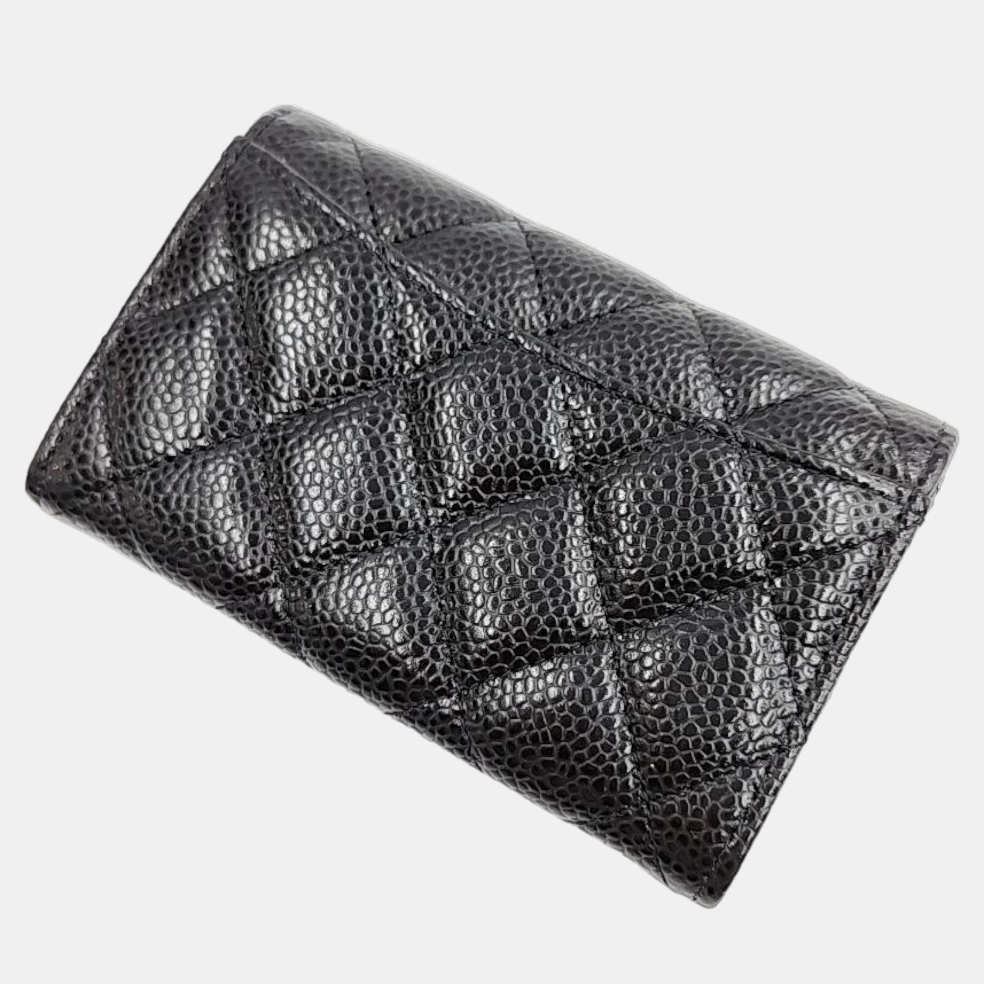 Chanel Black Caviar Leather  CC Wallet
