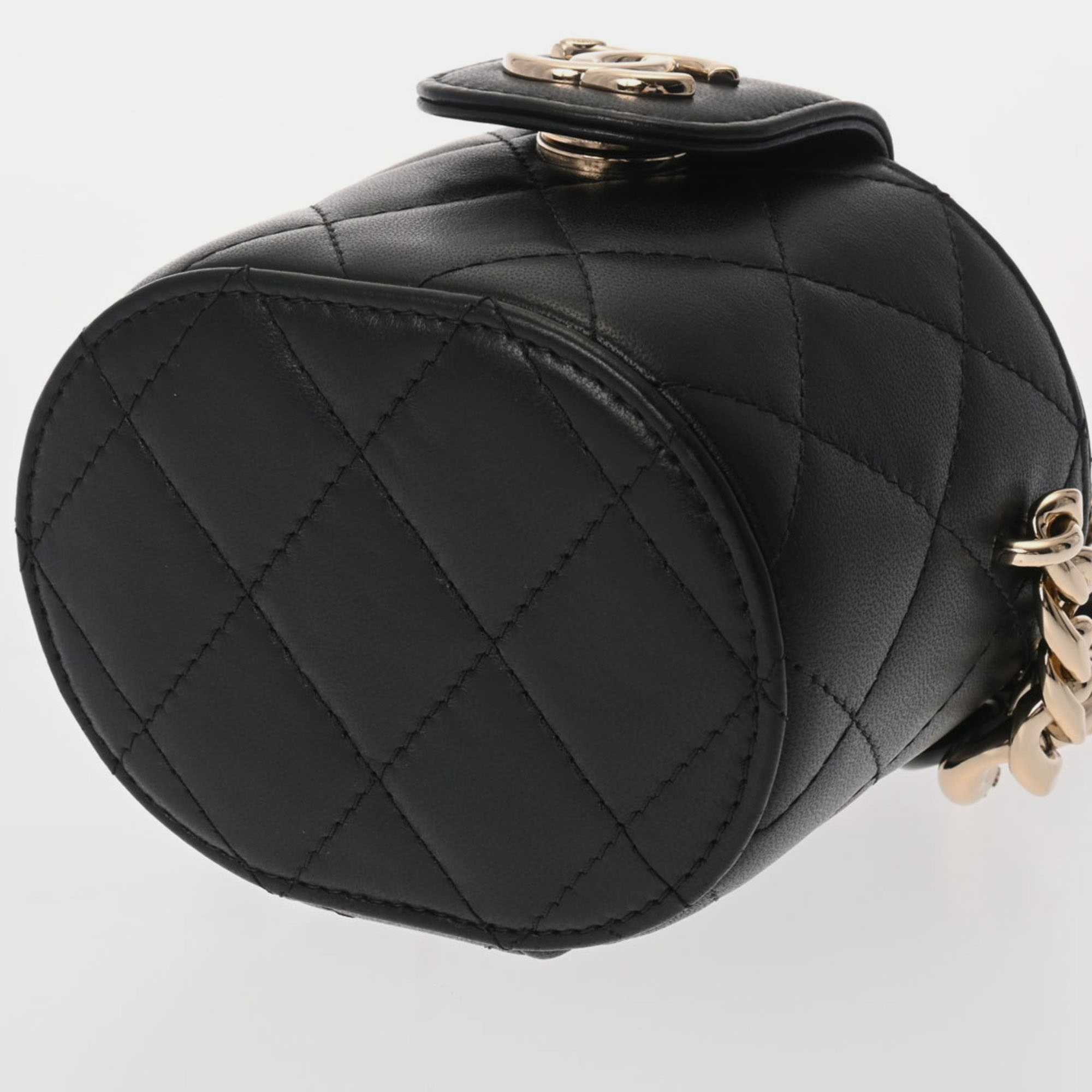 Chanel Black Leather Mini Vanity Case Clutch Bag