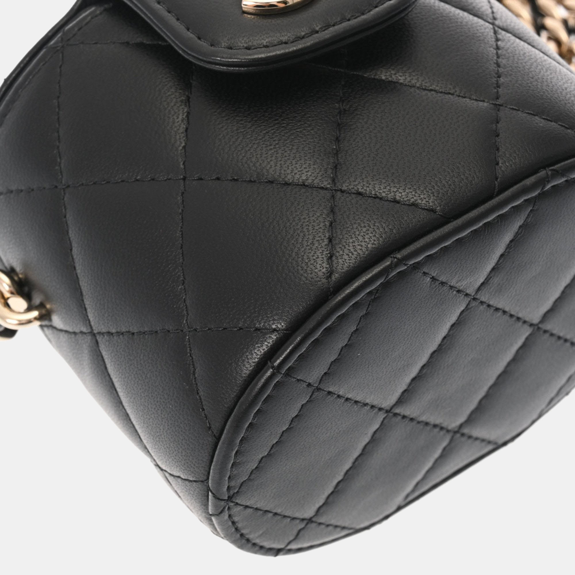 Chanel Black Leather Mini Vanity Case Clutch Bag