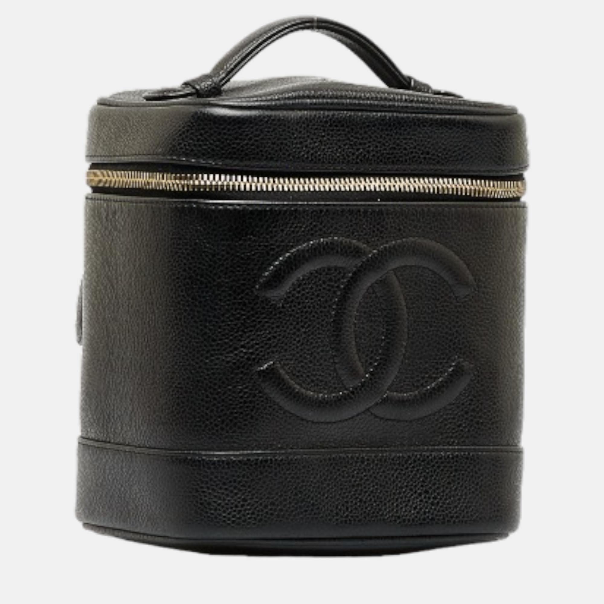 

Chanel Black CC Caviar Vanity Bag
