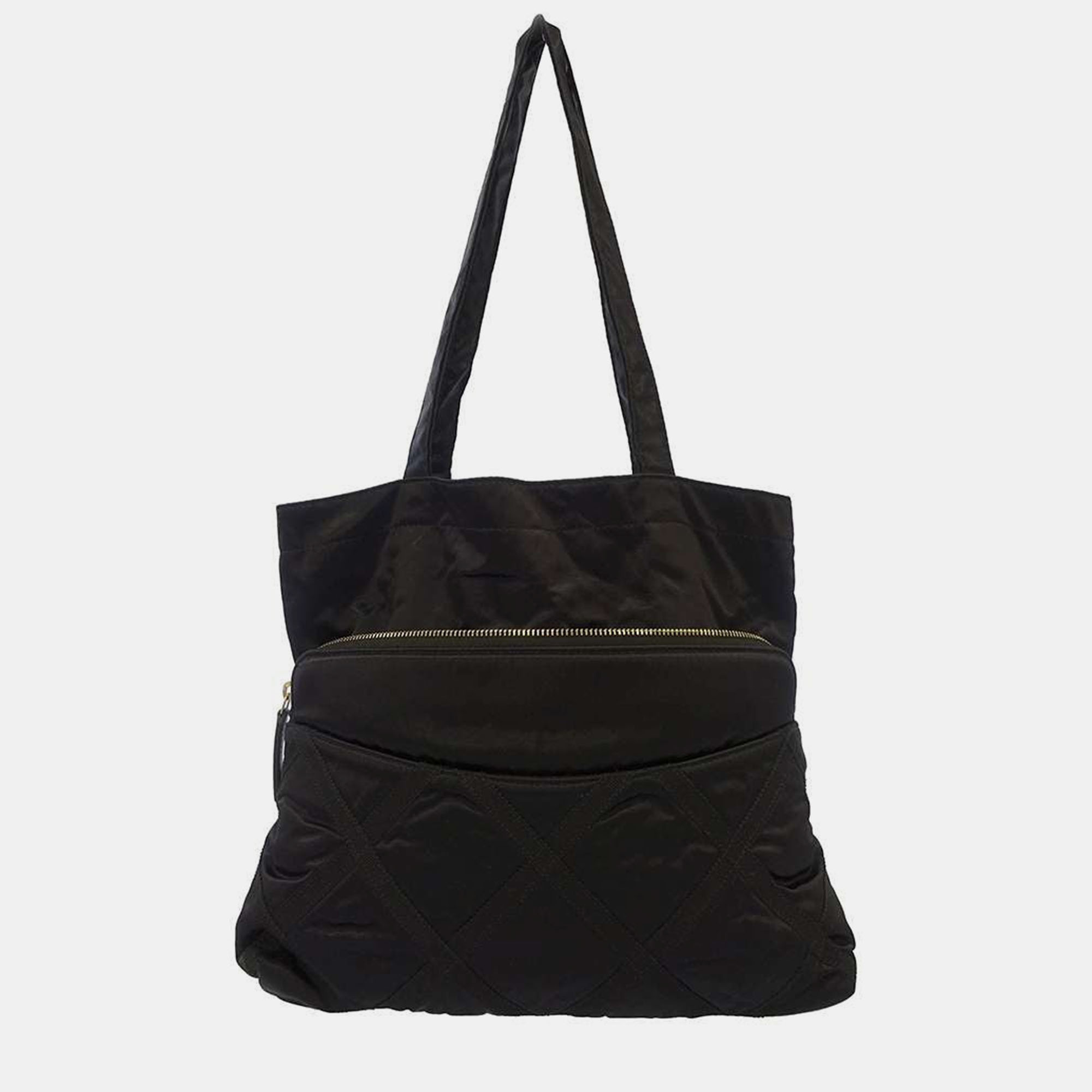Chanel Black Nylon Foldable Lifestyle CC Tote Bag