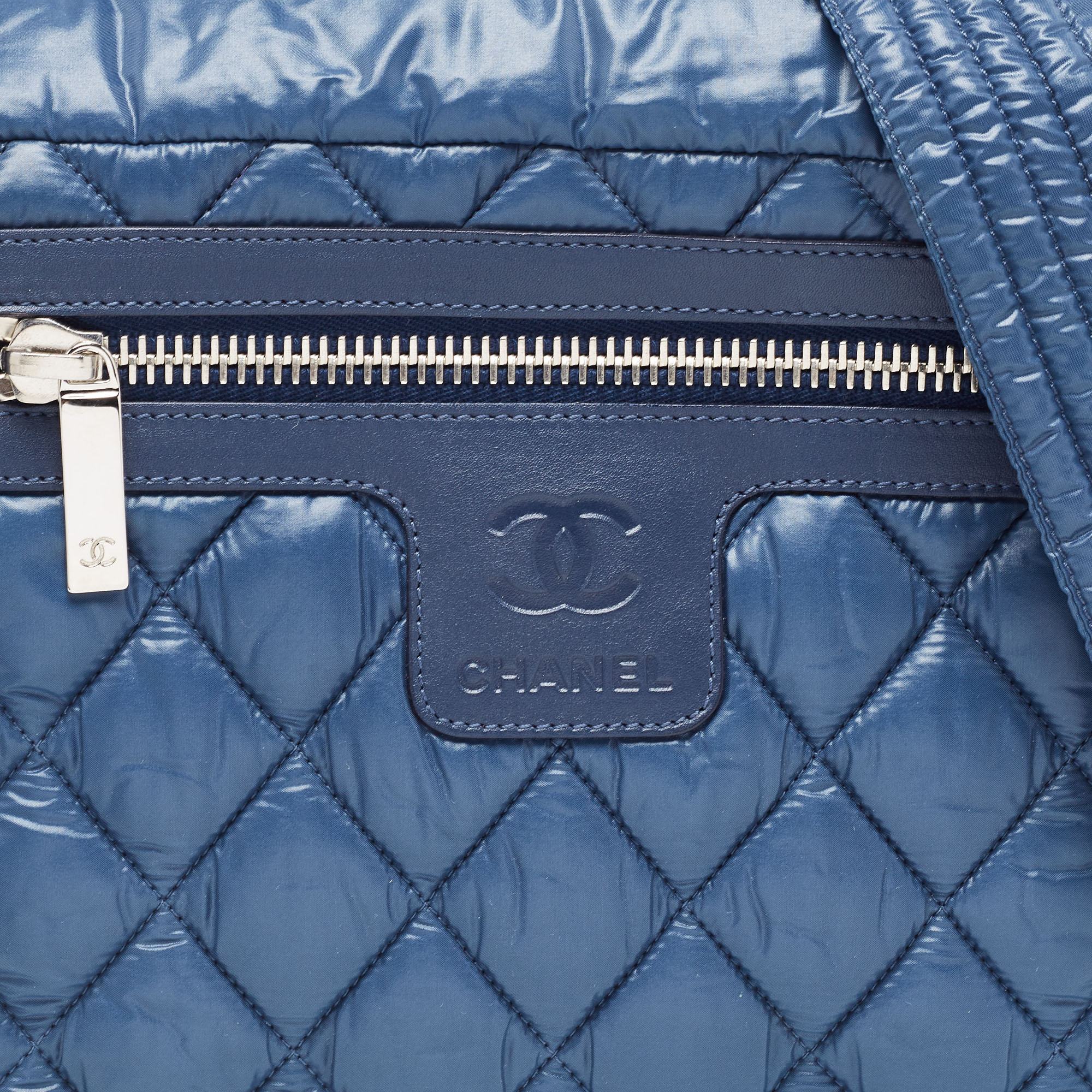 Chanel Blue Quilted Nylon Small Coco Cocoon Messenger Bag
