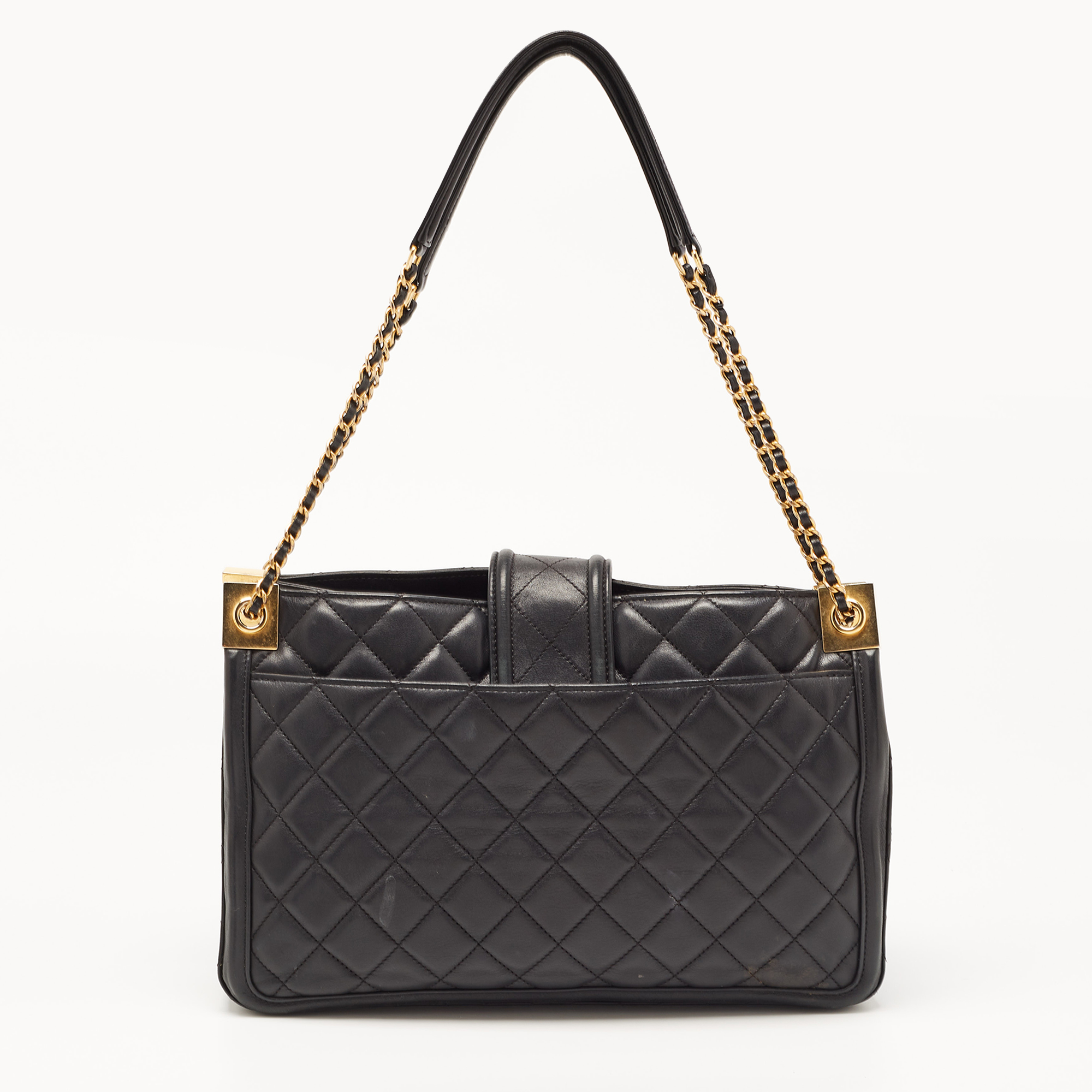 Chanel Black Quilted Leather Elegant Tote