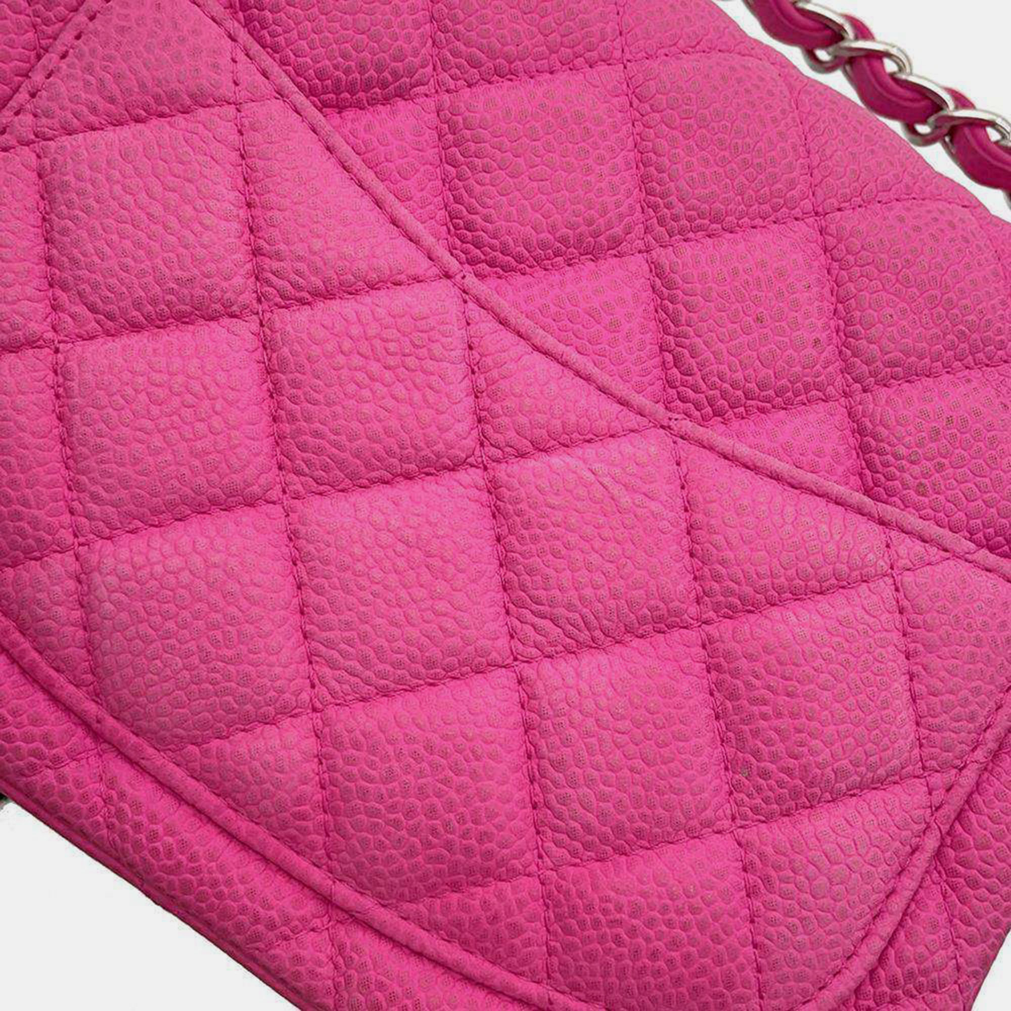 Chanel Pink Leather Cc Flap Bag