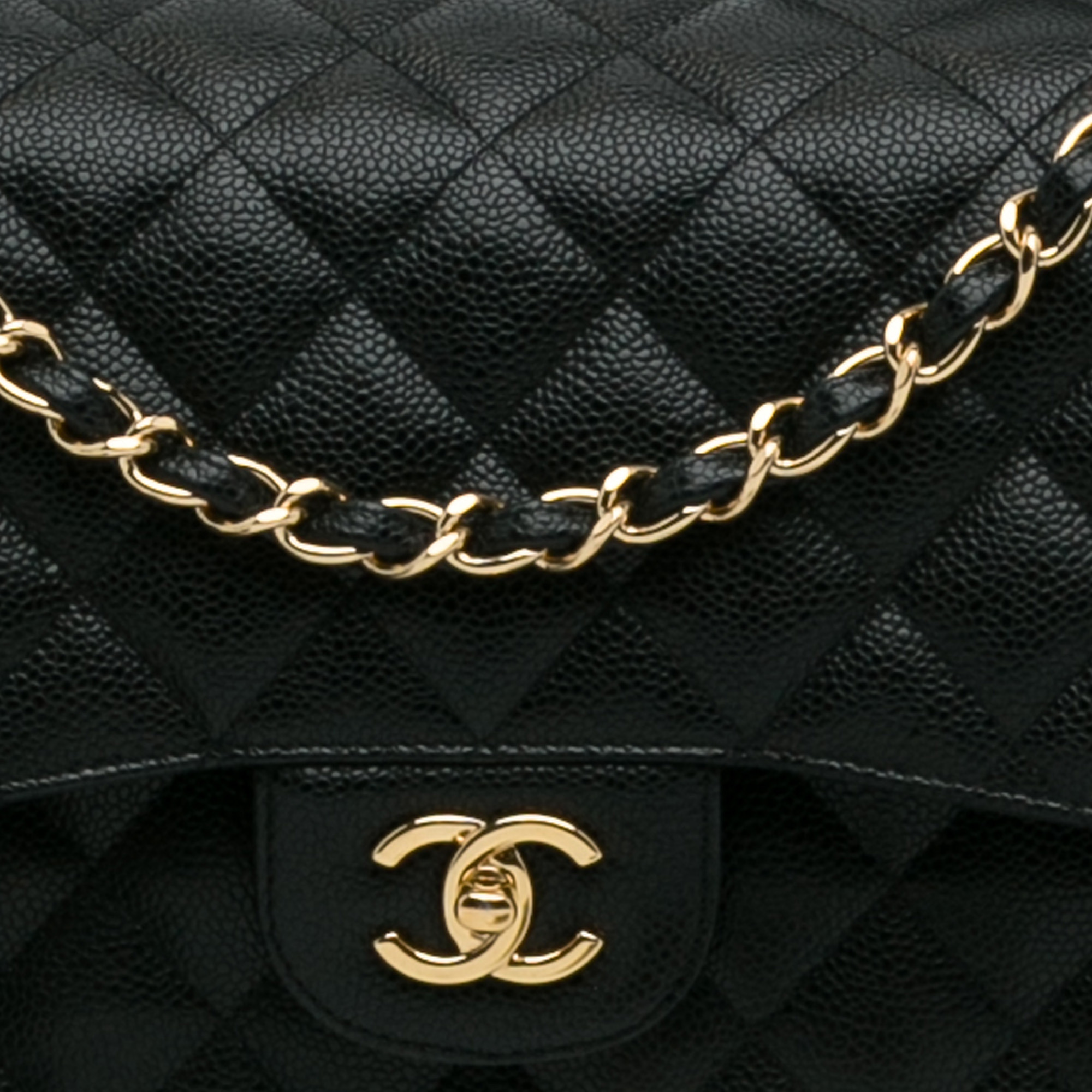 Chanel Black Jumbo Classic Caviar Double Flap
