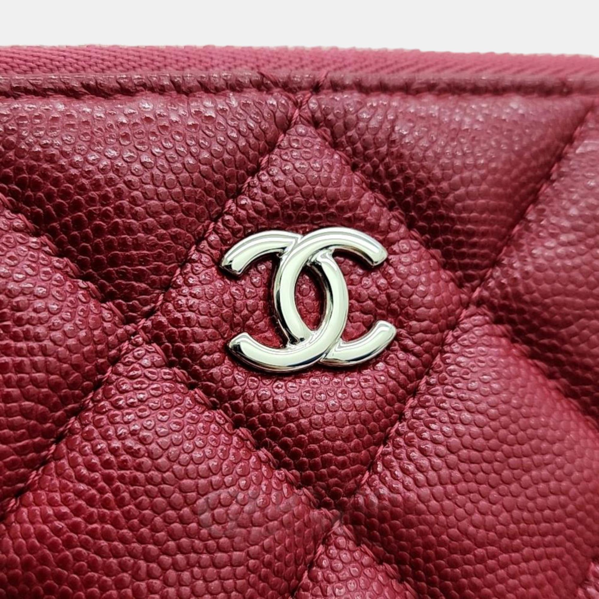 Chanel Red Leather CC Clutch