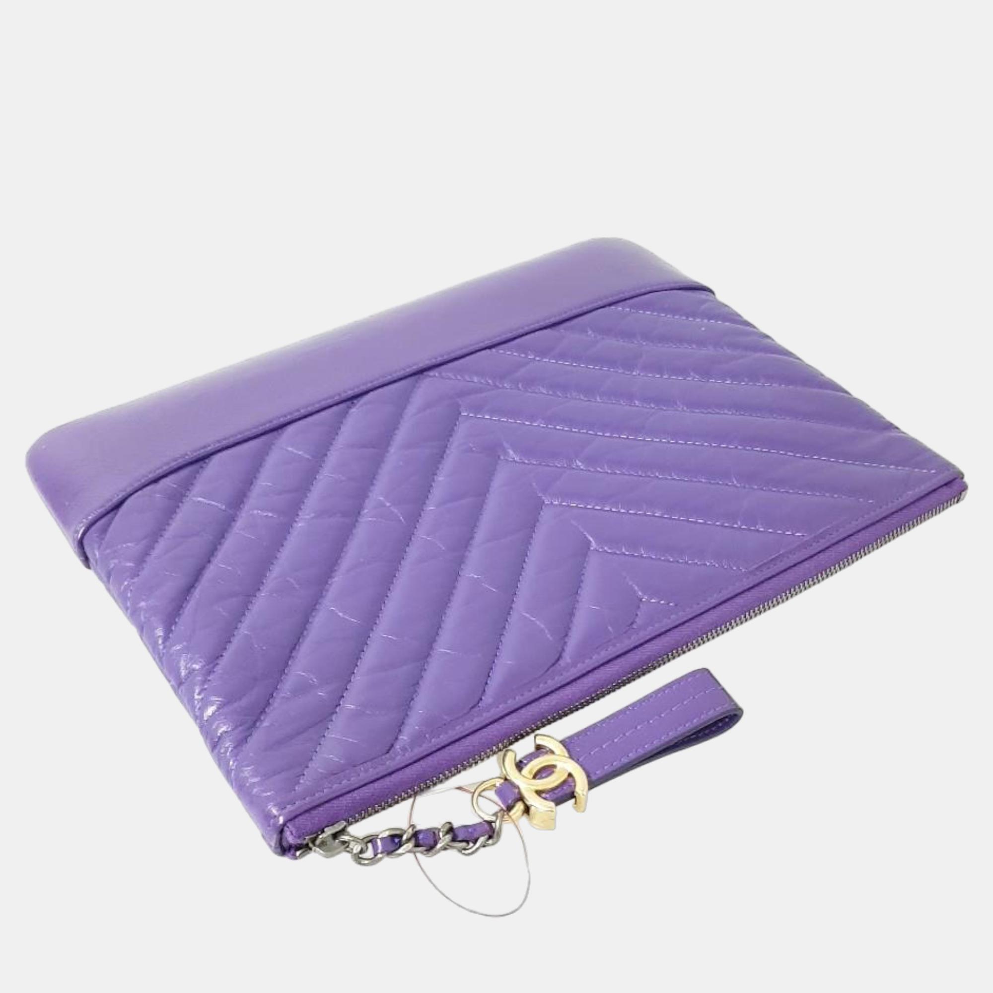 Chanel Purple Vintage Gabrielle Clutch