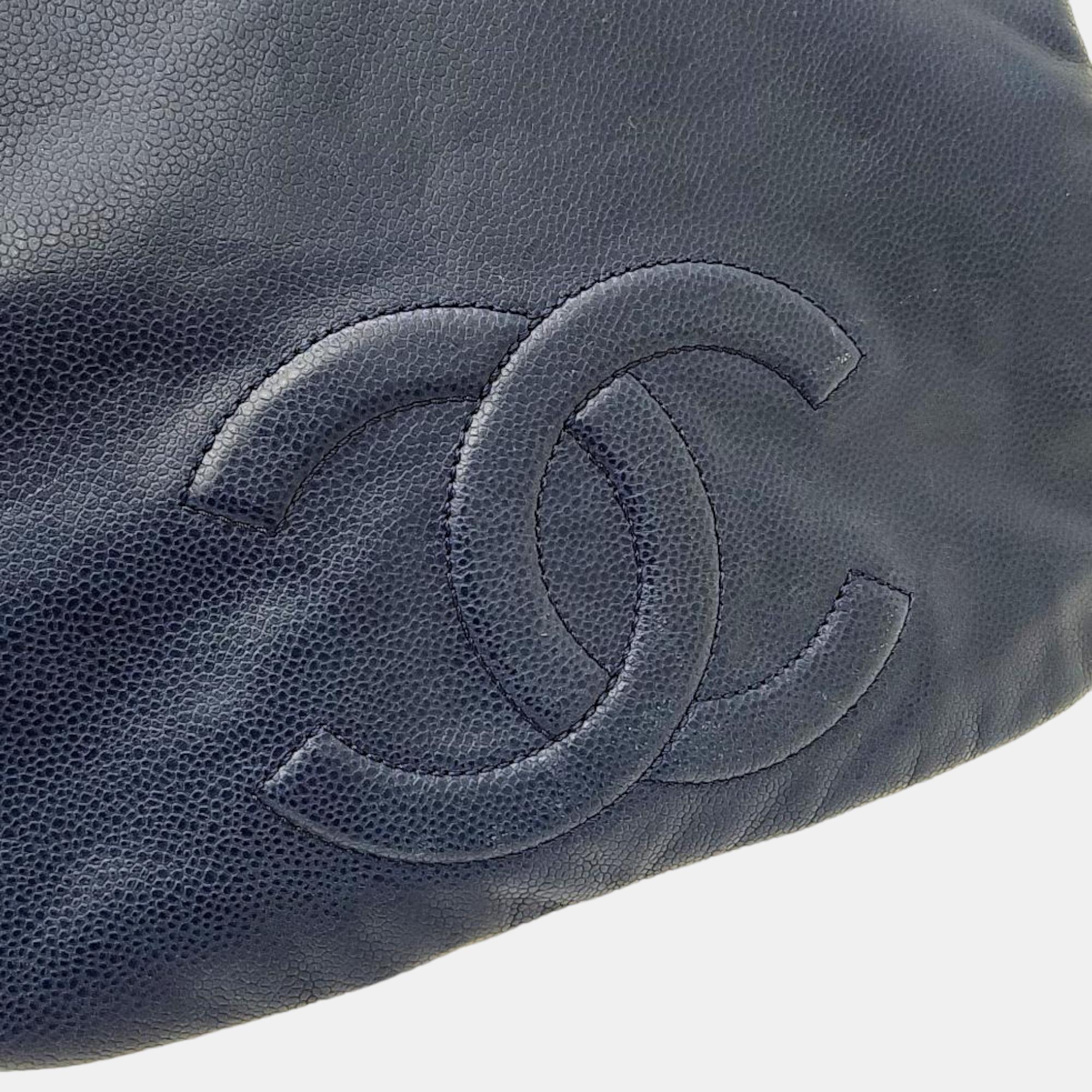 Chanel Blue Leather Timeless Half Moon Shoulder Bag