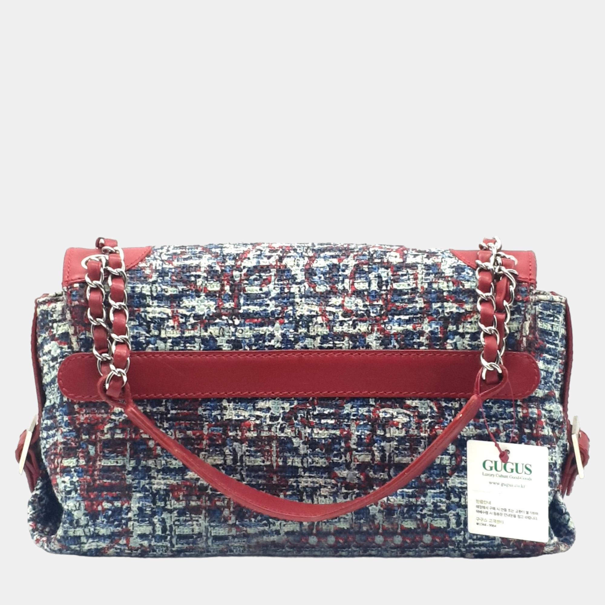 Chanel Multicolour Tweed CC Chain Single Flap Shoulder Bag
