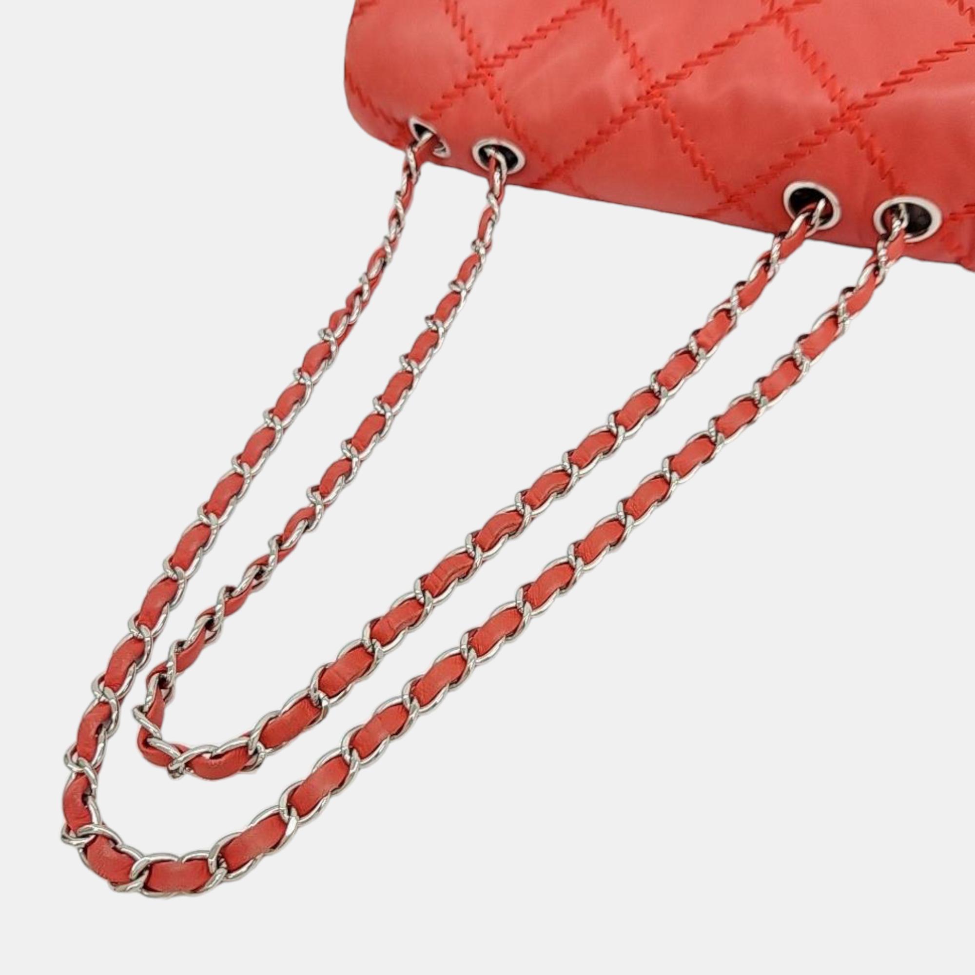Chanel Red Leather Ultimate Stitch Shoulder Flap Bag