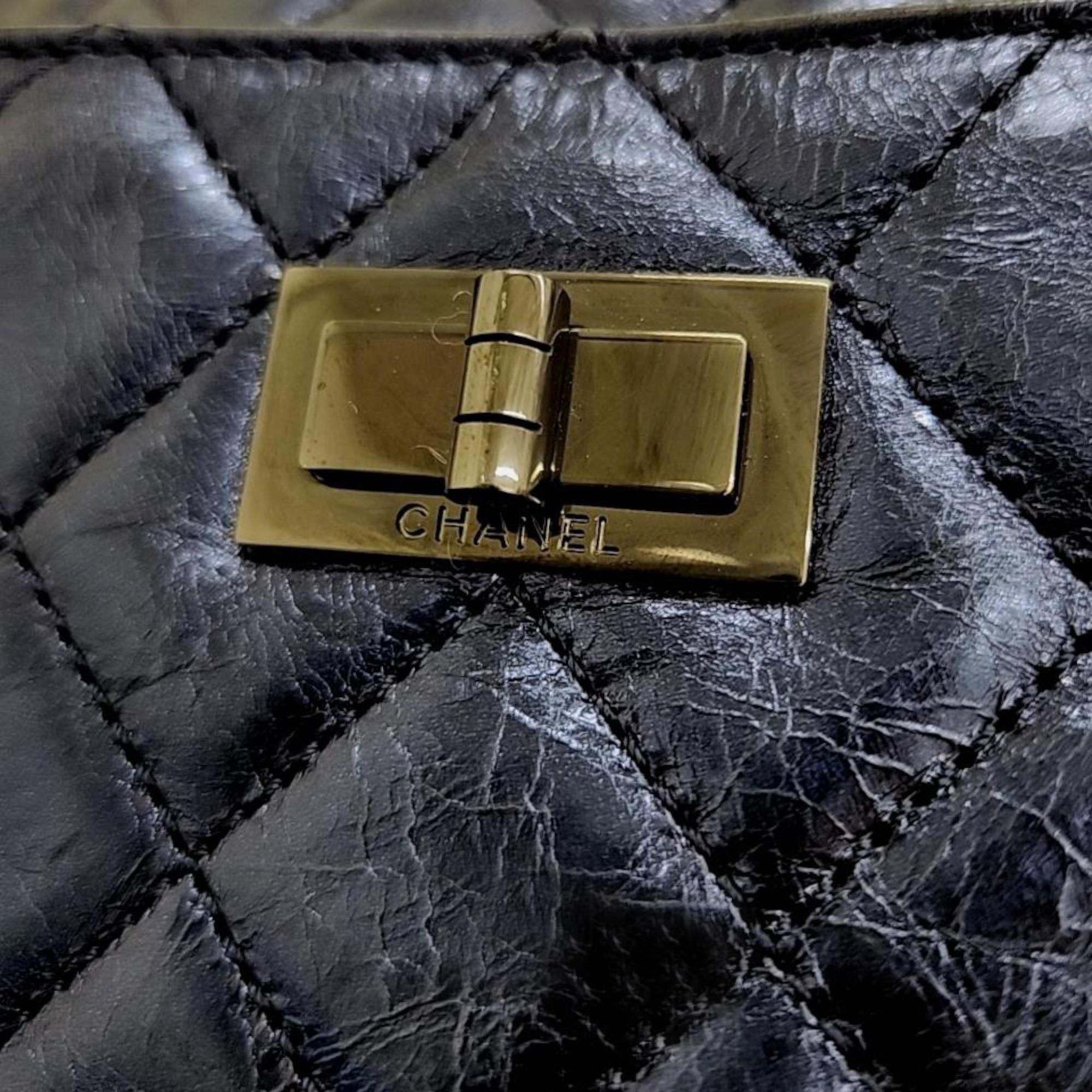 Chanel Black Leather Reissue 2.55 Camera Bag