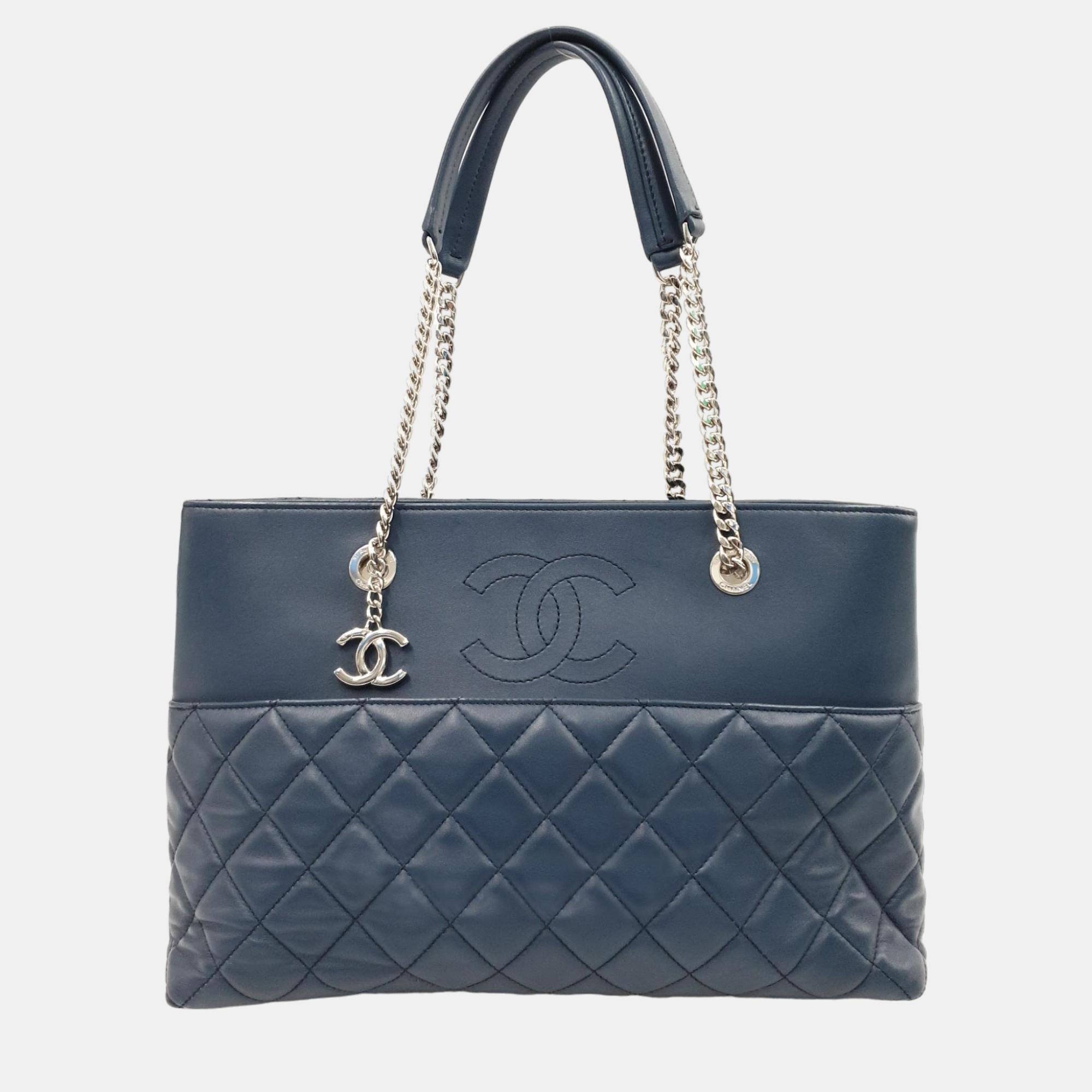 Chanel Blue Leather Urban Tote Bag