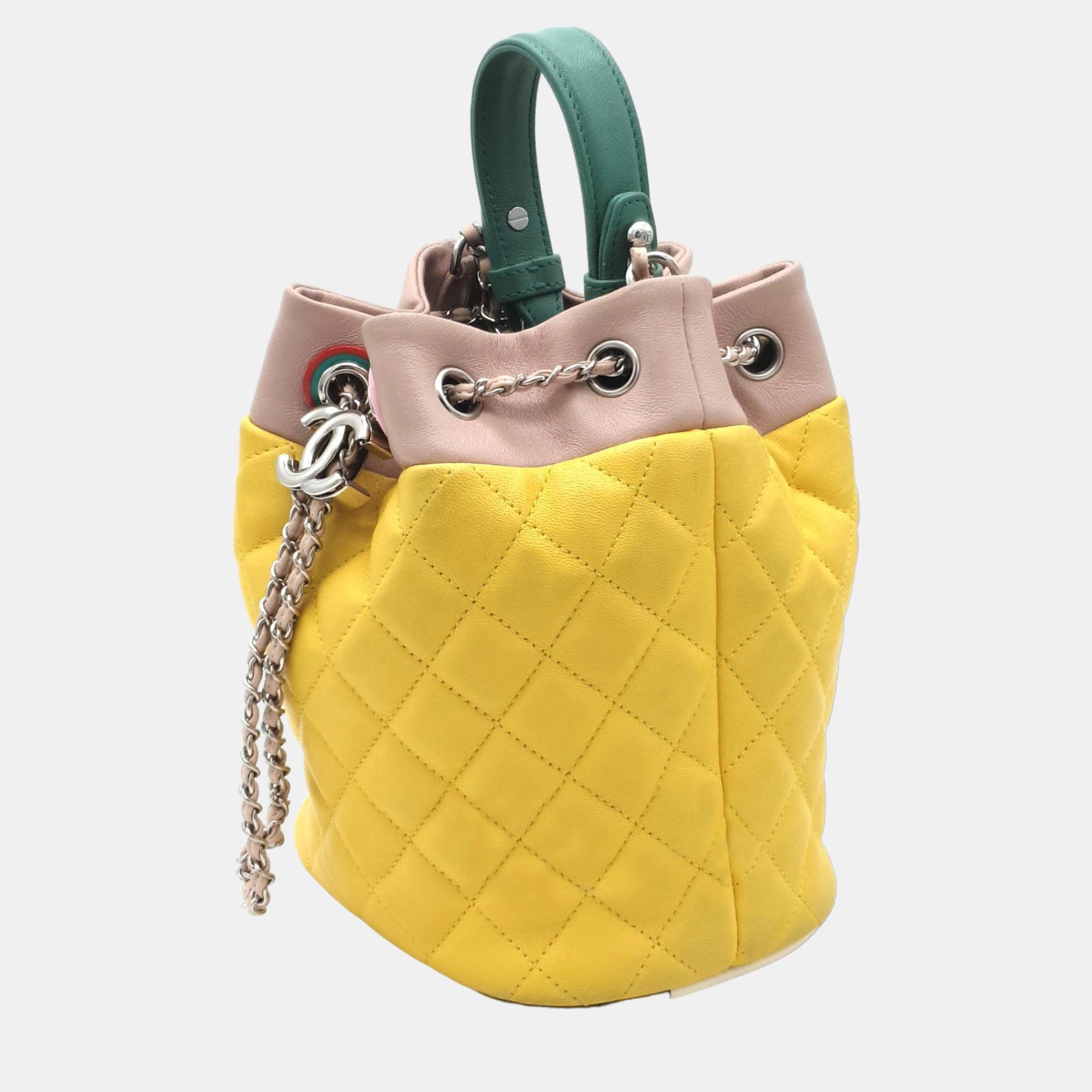 Chanel Multicolour Leather CC Bucket Bag