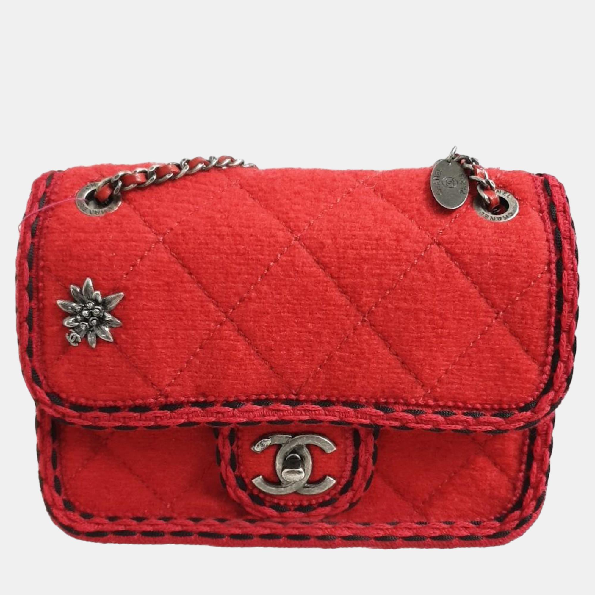 Chanel Red Wool Paris-Salzburg Mini Flap Bag