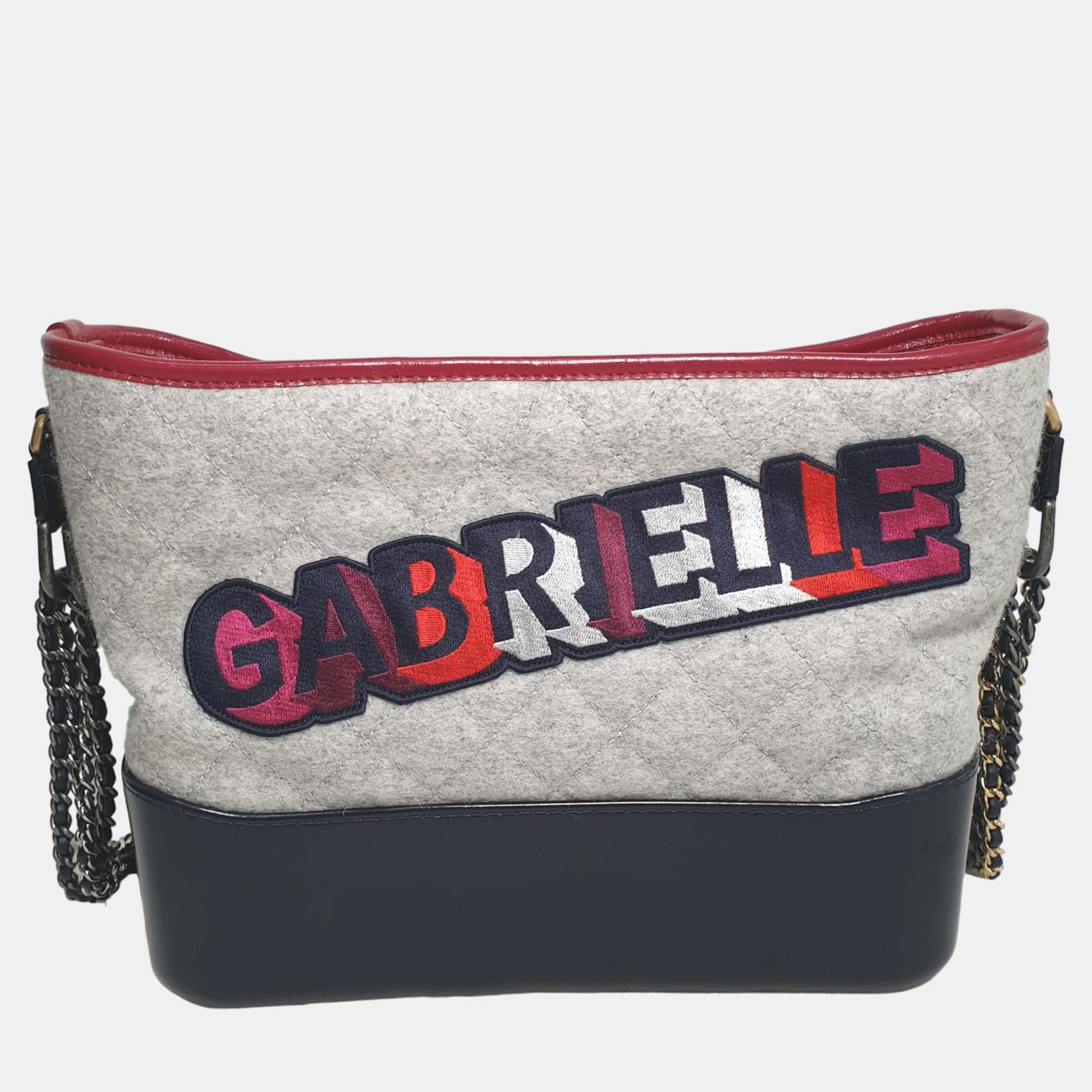 Chanel multi calf leather felt  medium gabrielle logo shoulder bag
