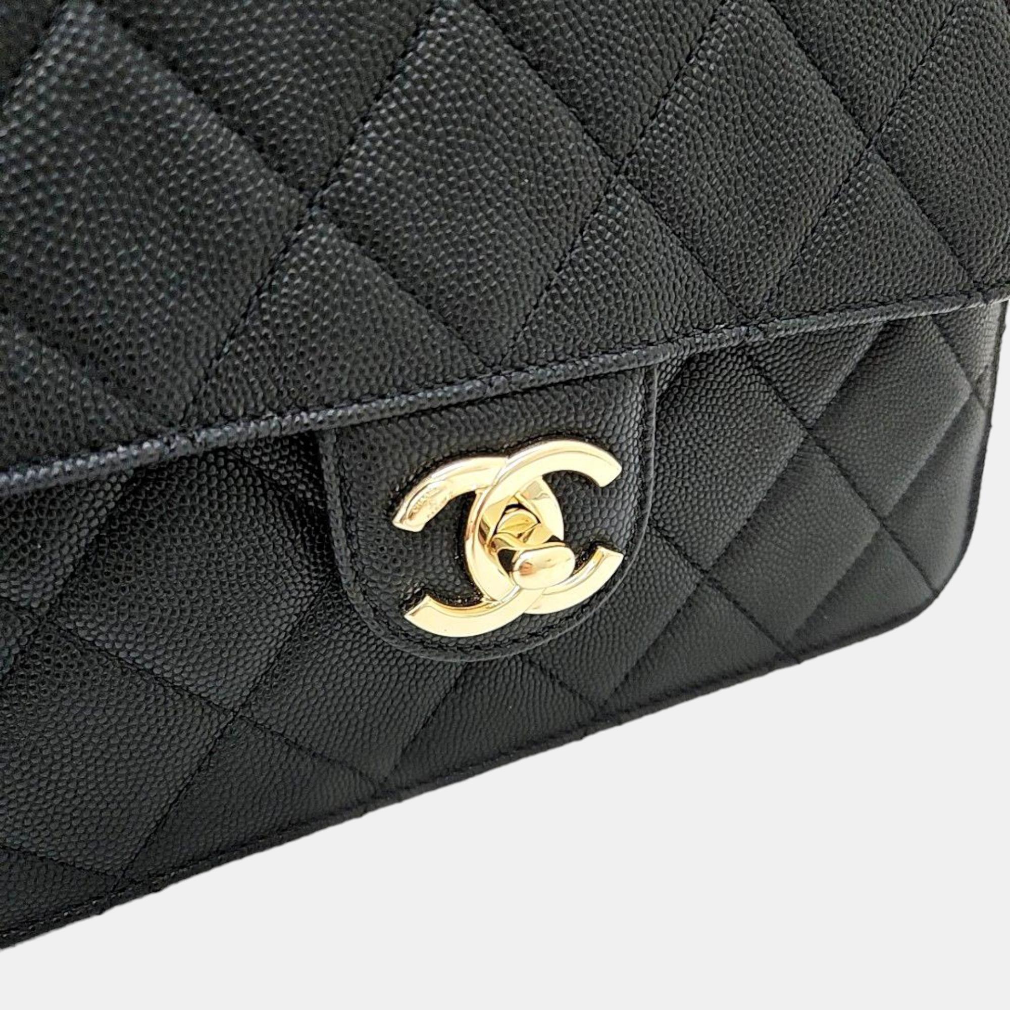 Chanel Black Leather Classic Single Flap Bag