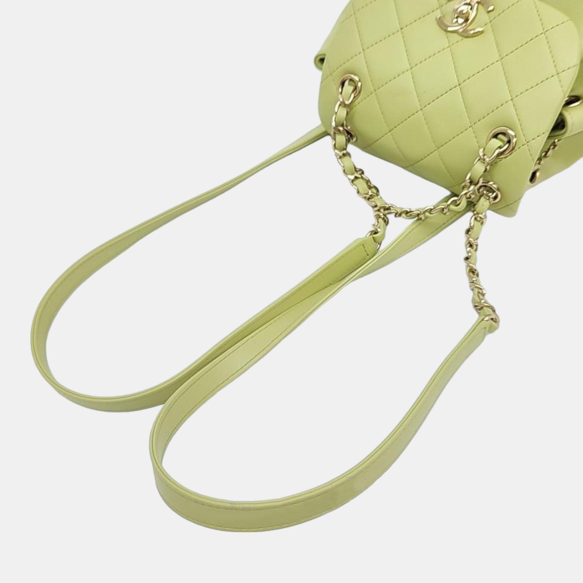 Chanel Green Leather Small Duma Backpack