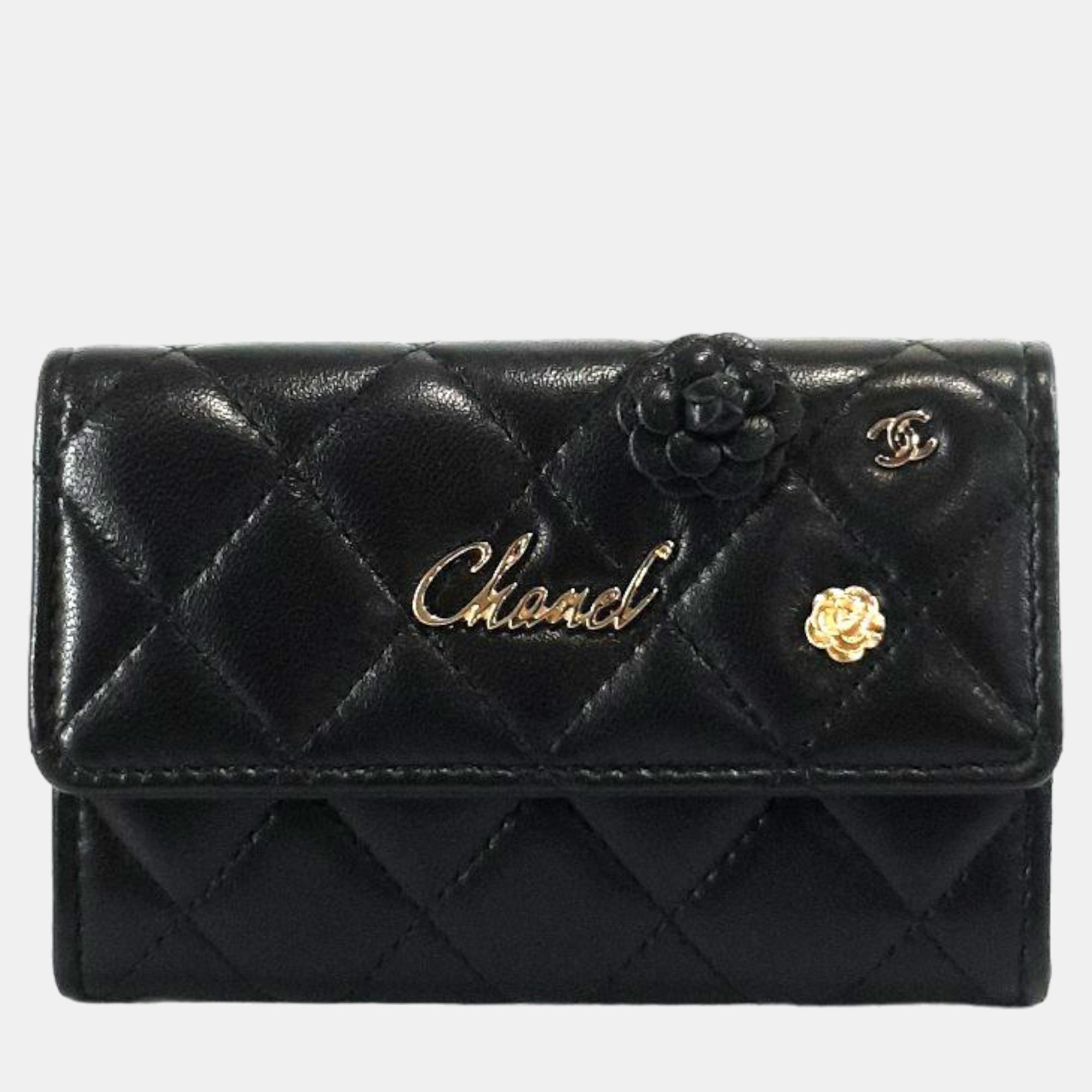Chanel Black Lambskin Card Wallet