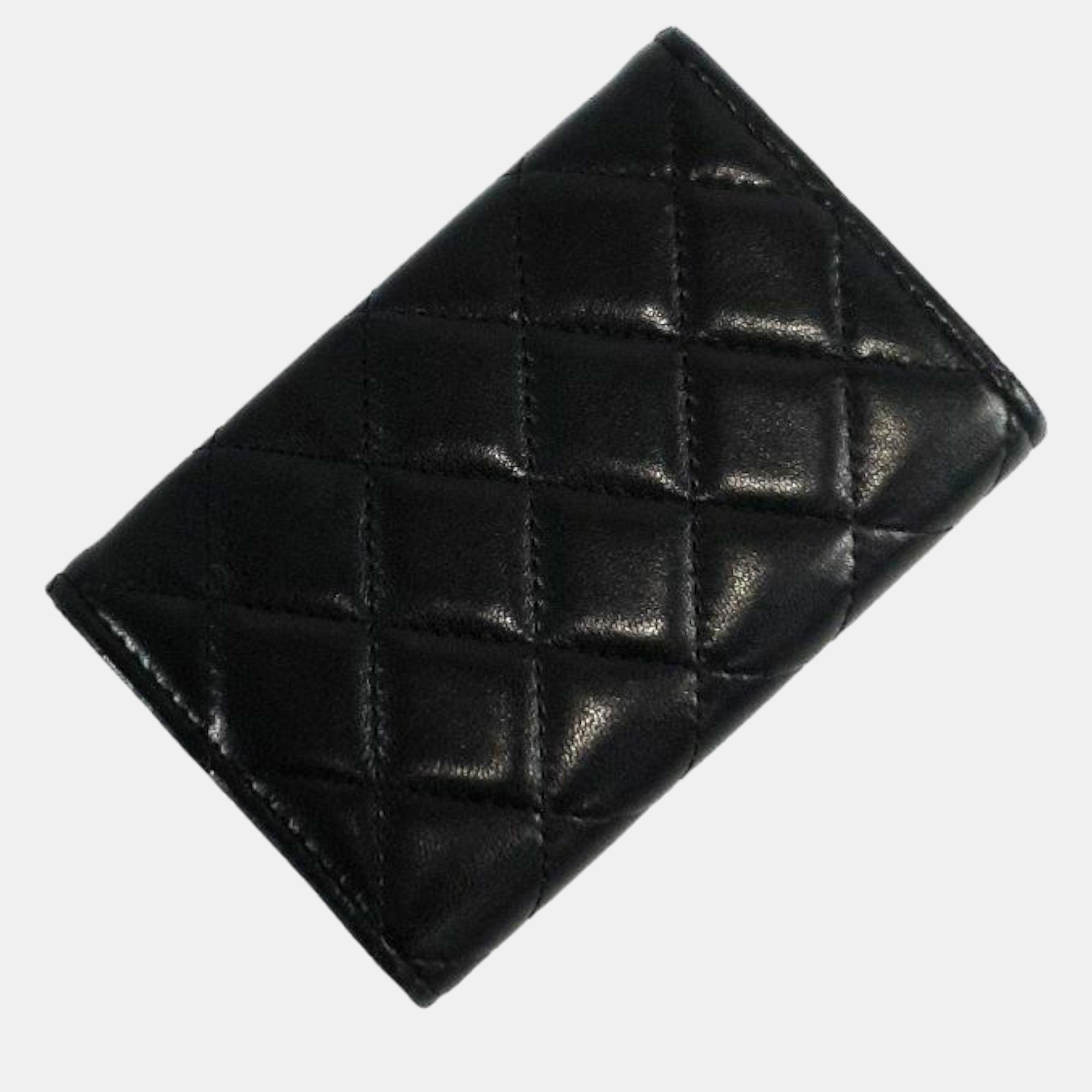 Chanel Black Lambskin Card Wallet