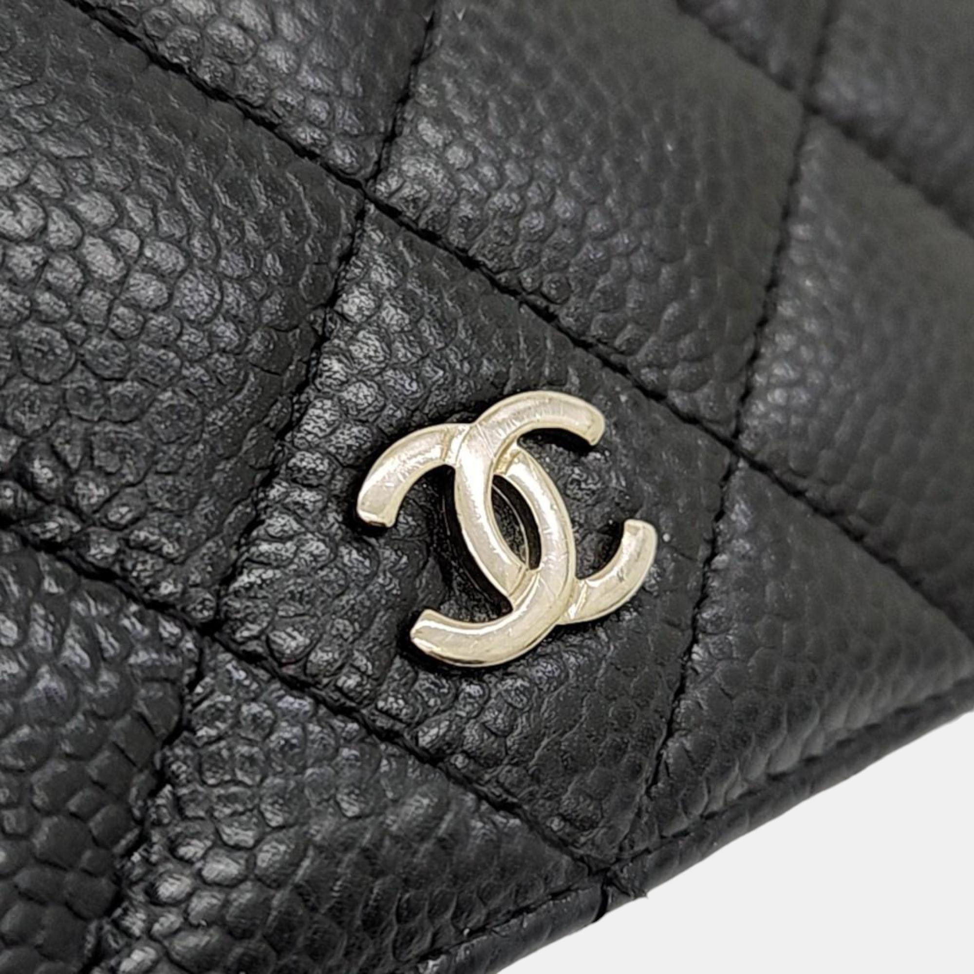 Chanel Black Caviar Long Wallet