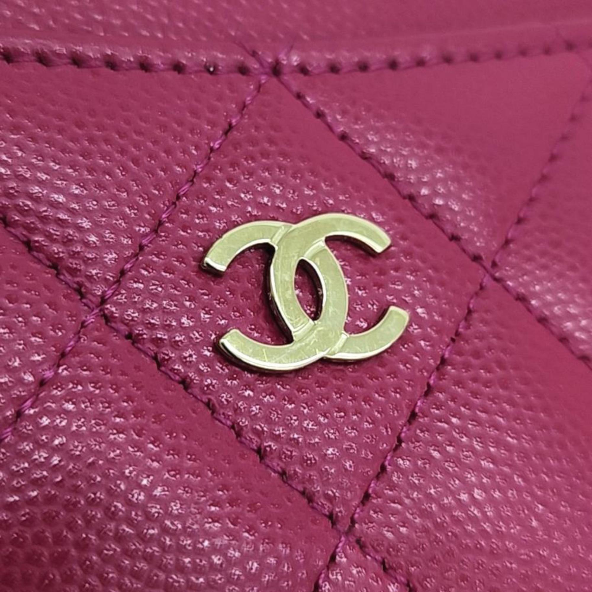 Chanel Pink Caviar Card Wallet