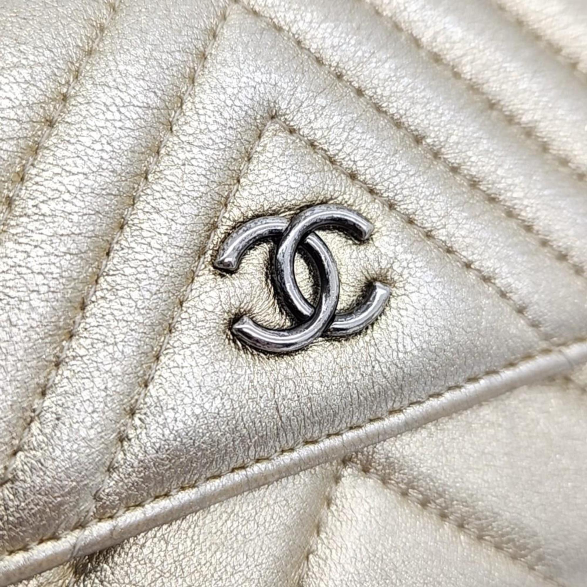 Chanel Gold  Chevron Long Wallet
