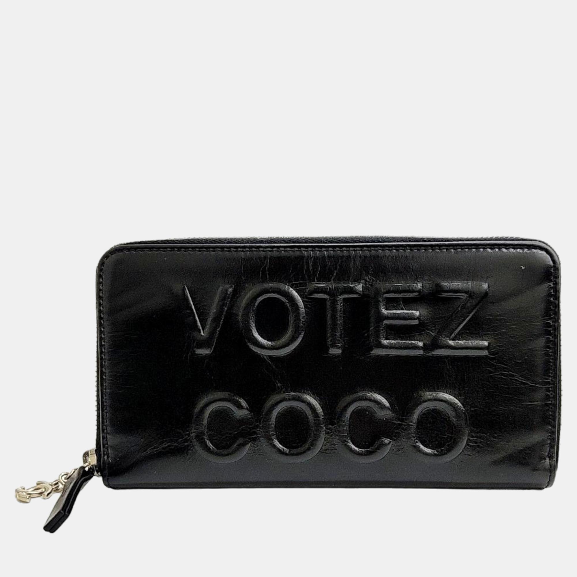 Chanel Black Botez Coco Long Wallet