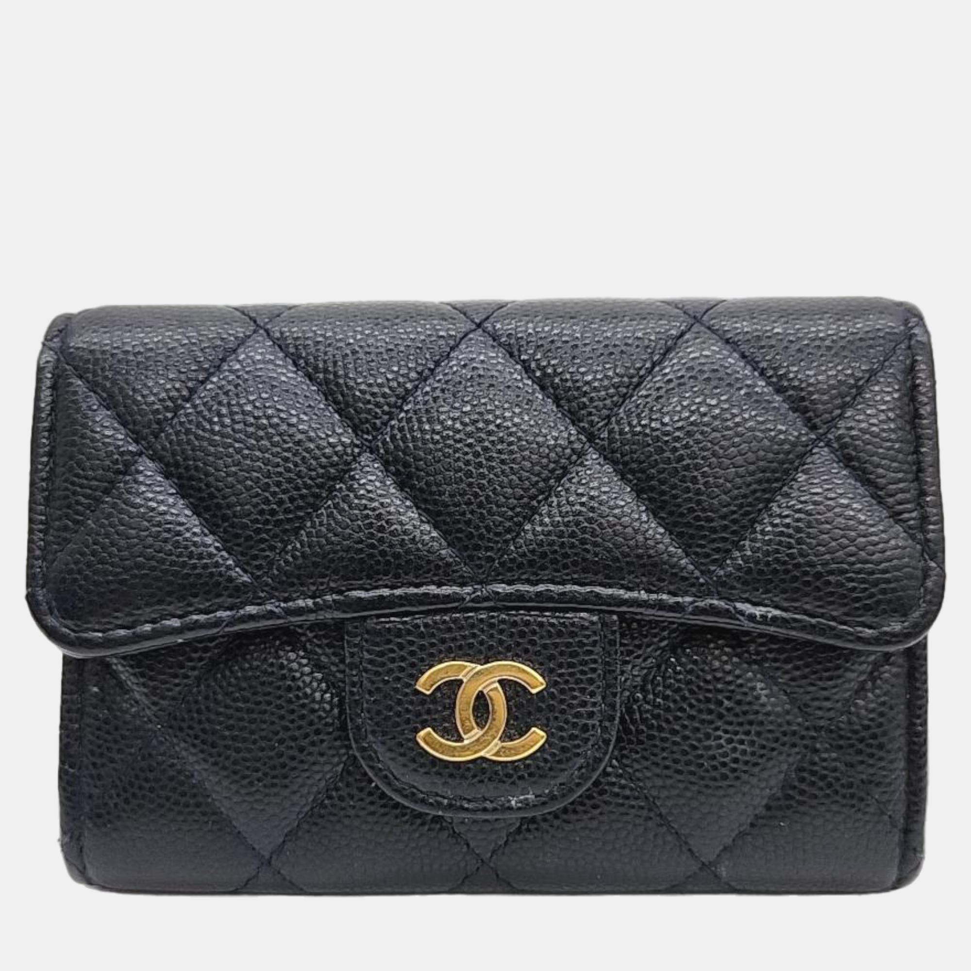 Chanel Black Caviar Card Wallet