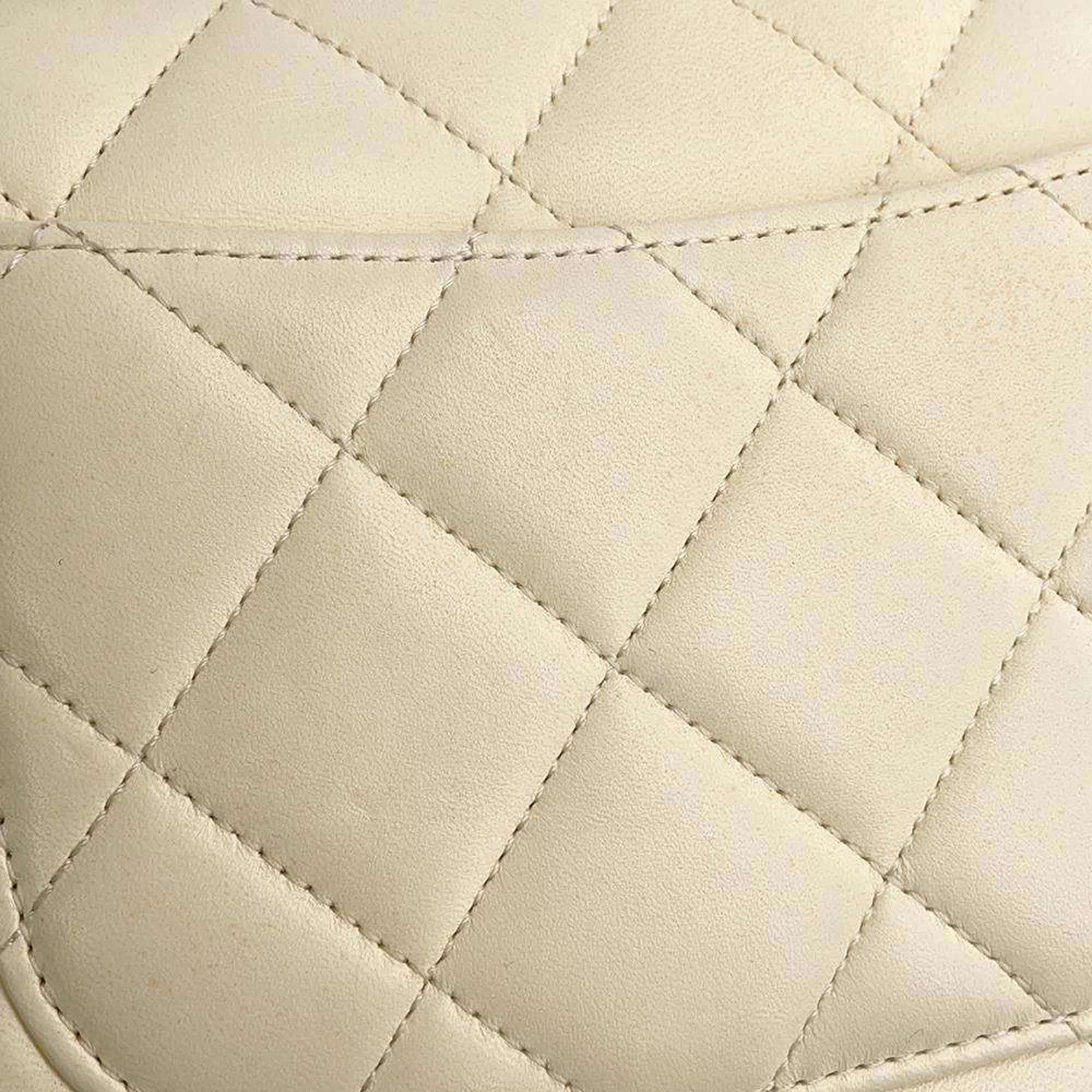 Chanel White Leather Small Trendy CC Shoulder Bag