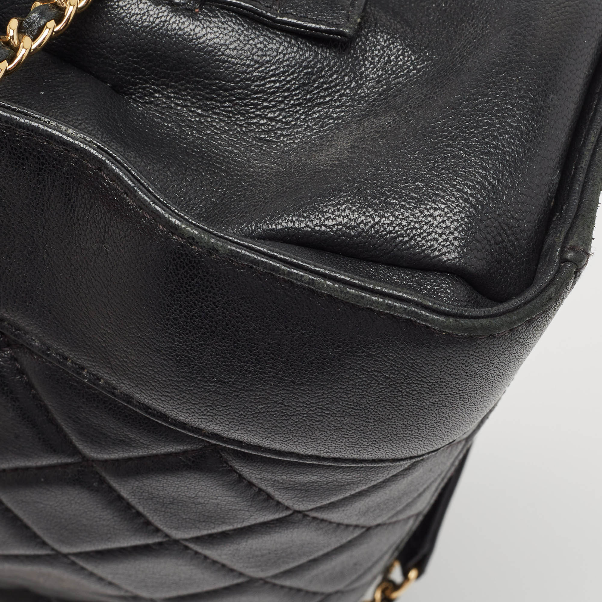 Chanel Black Quilted Leather CC Chain Tote