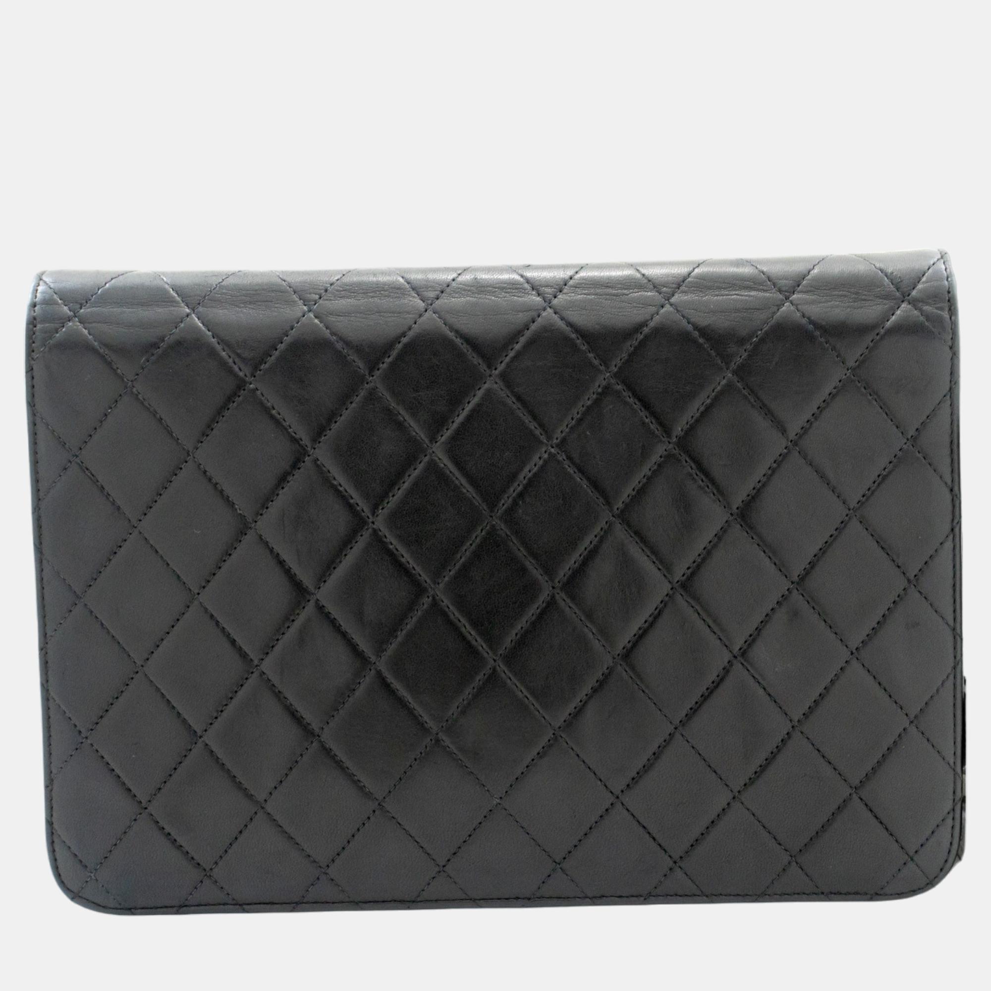 Chanel Black Leather CC Flap Bag