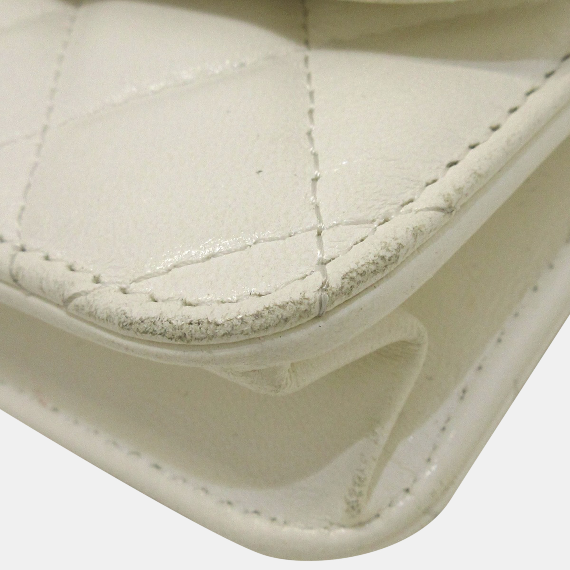 Chanel White Leather Shoulder Bag