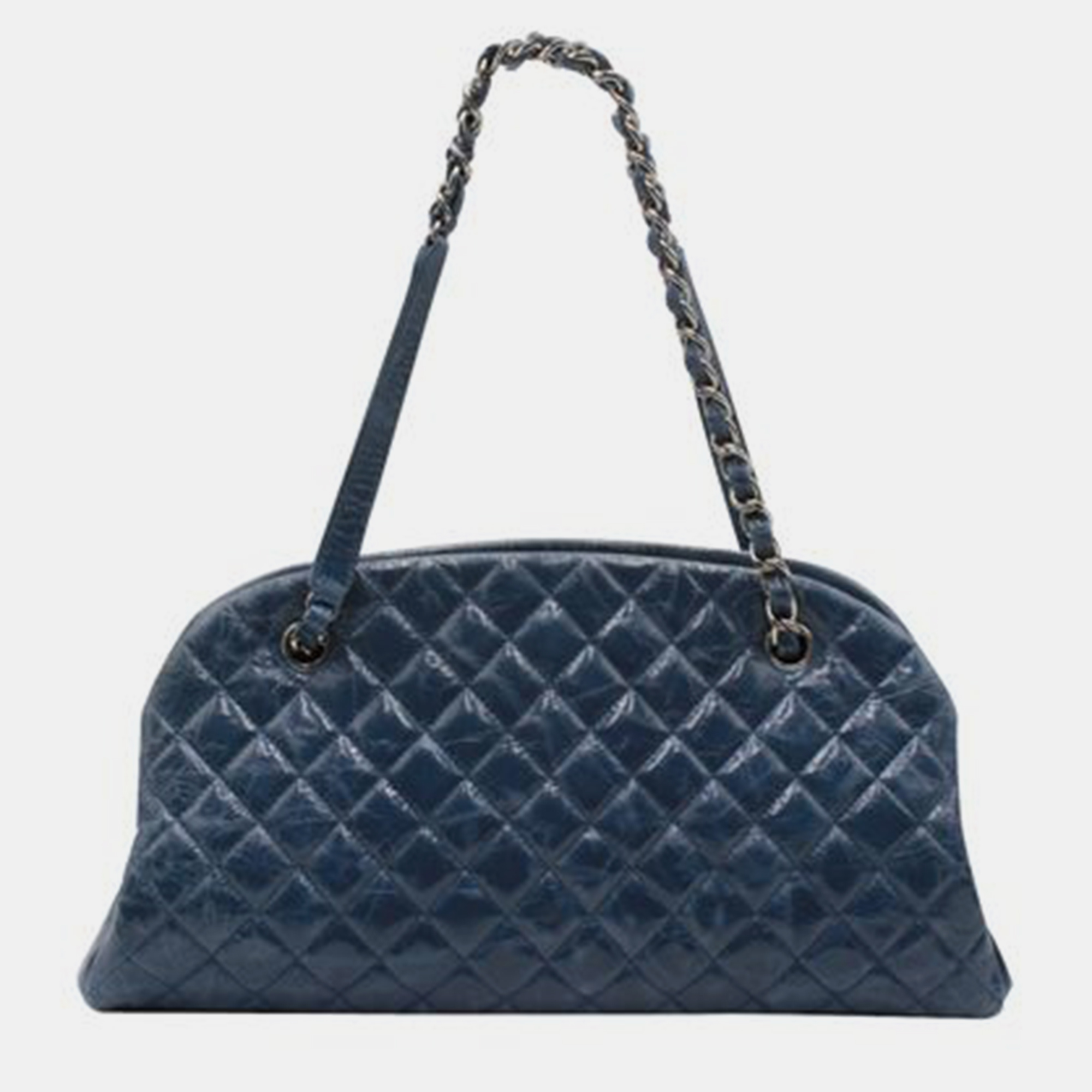 CHANEL Dark Blue Quilted Mademoiselle Leather Bag 2011 SHOULDER BAGS