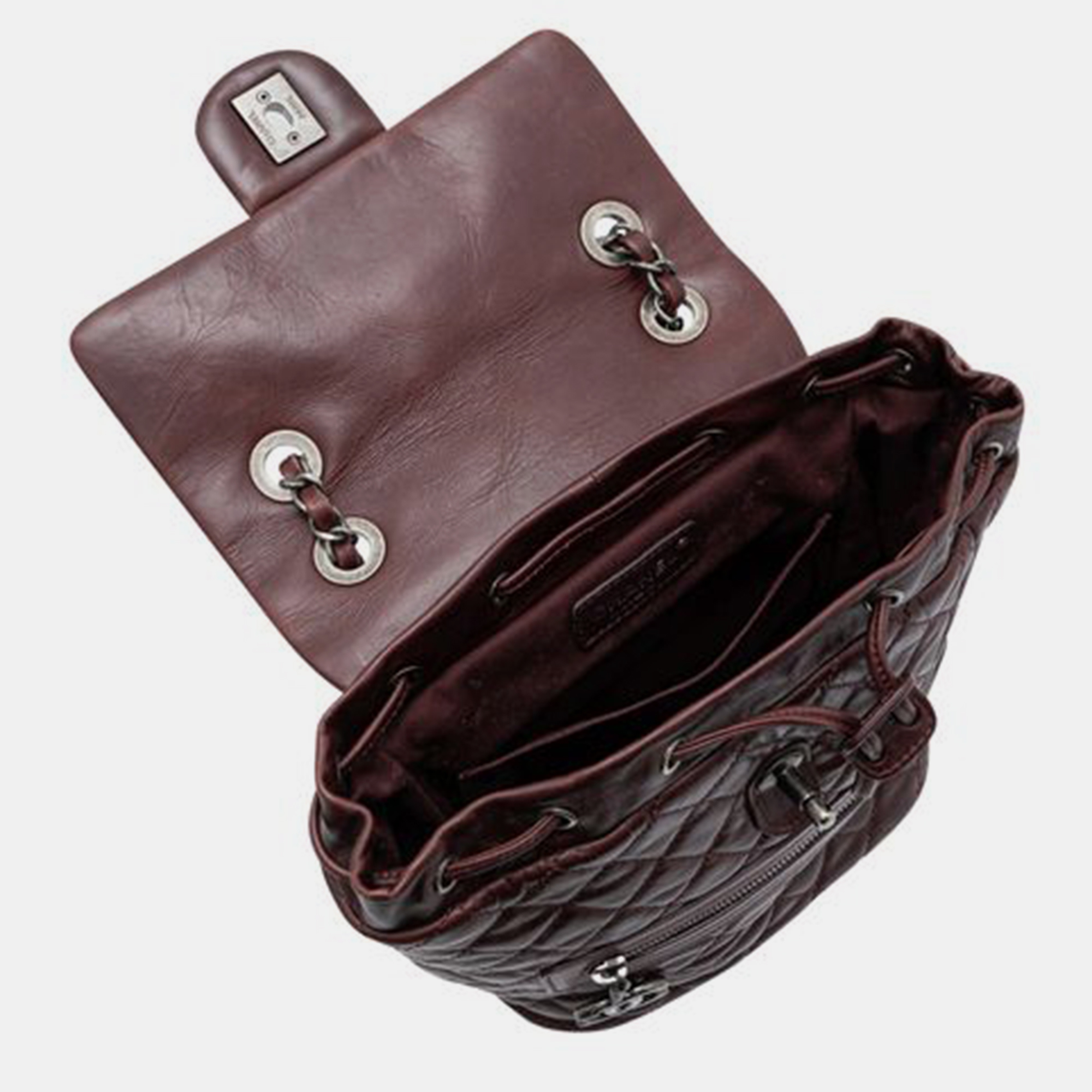 CHANEL Paris-salzburg Mountain Maroon Calfskin Leather Backpack SHOULDER BAGS