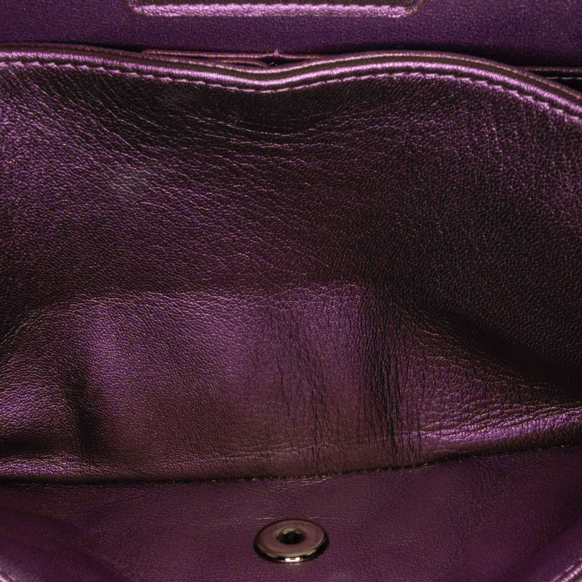 Chanel Purple Medium Classic Iridescent Lambskin Double Flap