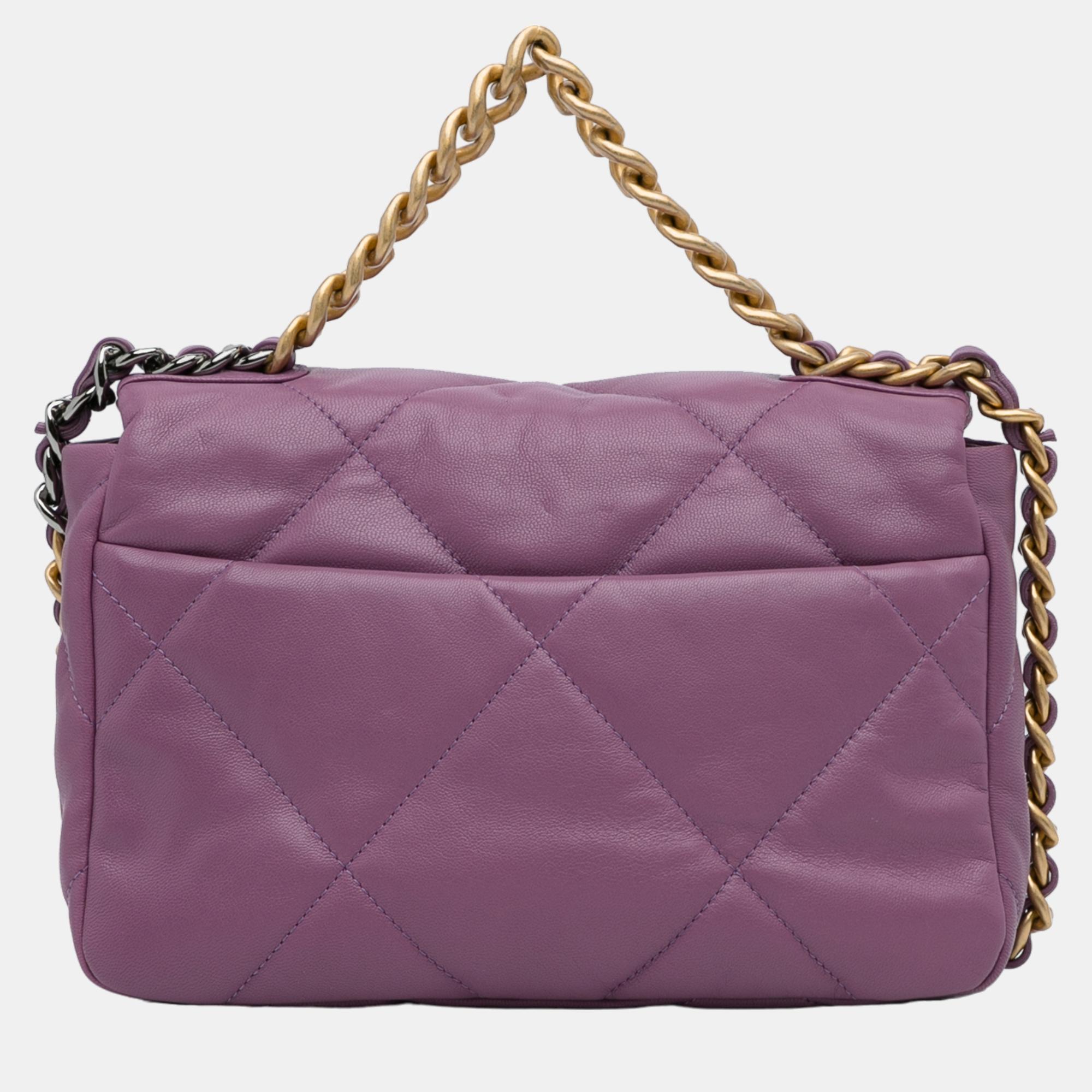 Chanel Pink Medium Lambskin 19 Flap Bag