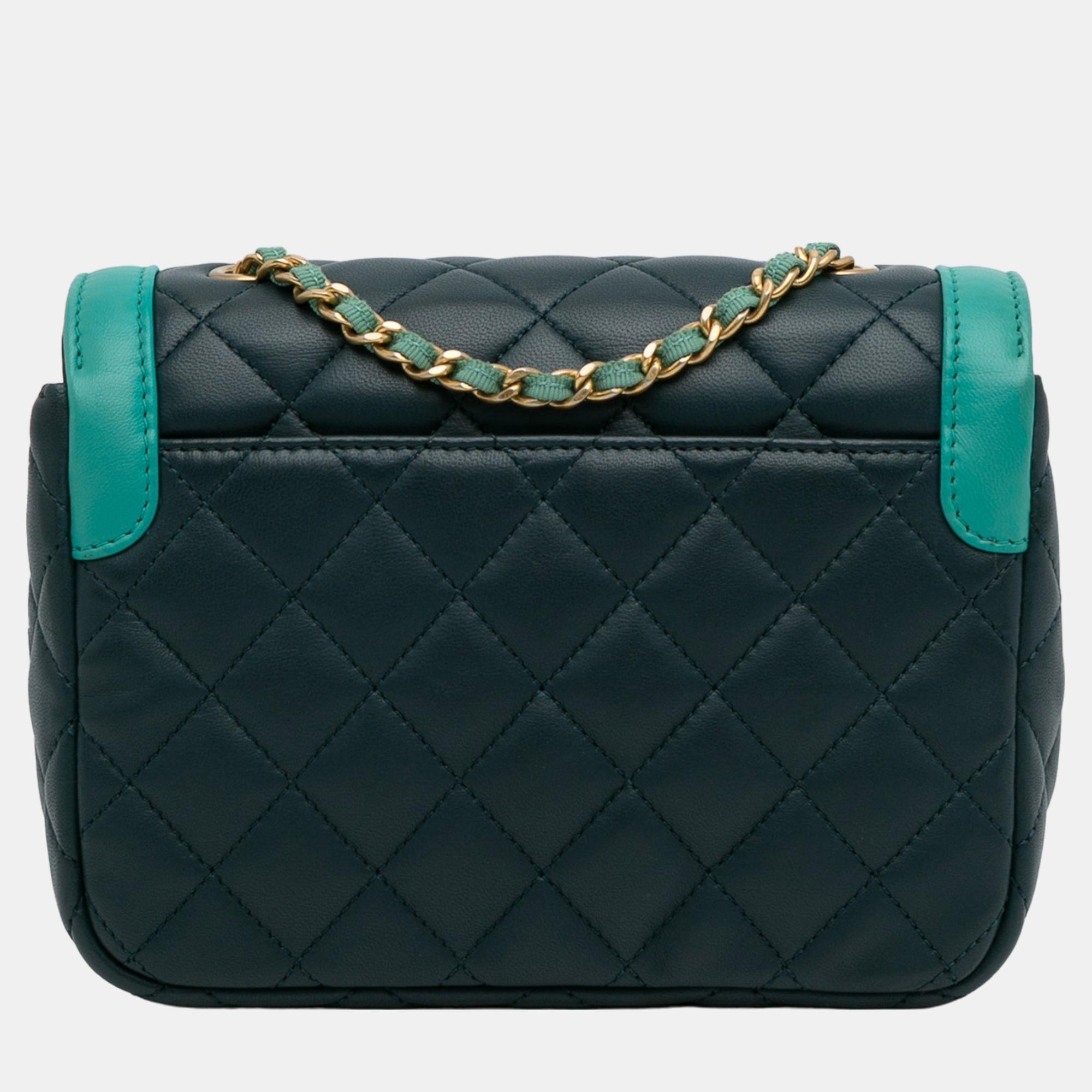 Chanel Blue Two-Tone Day Flap Bag