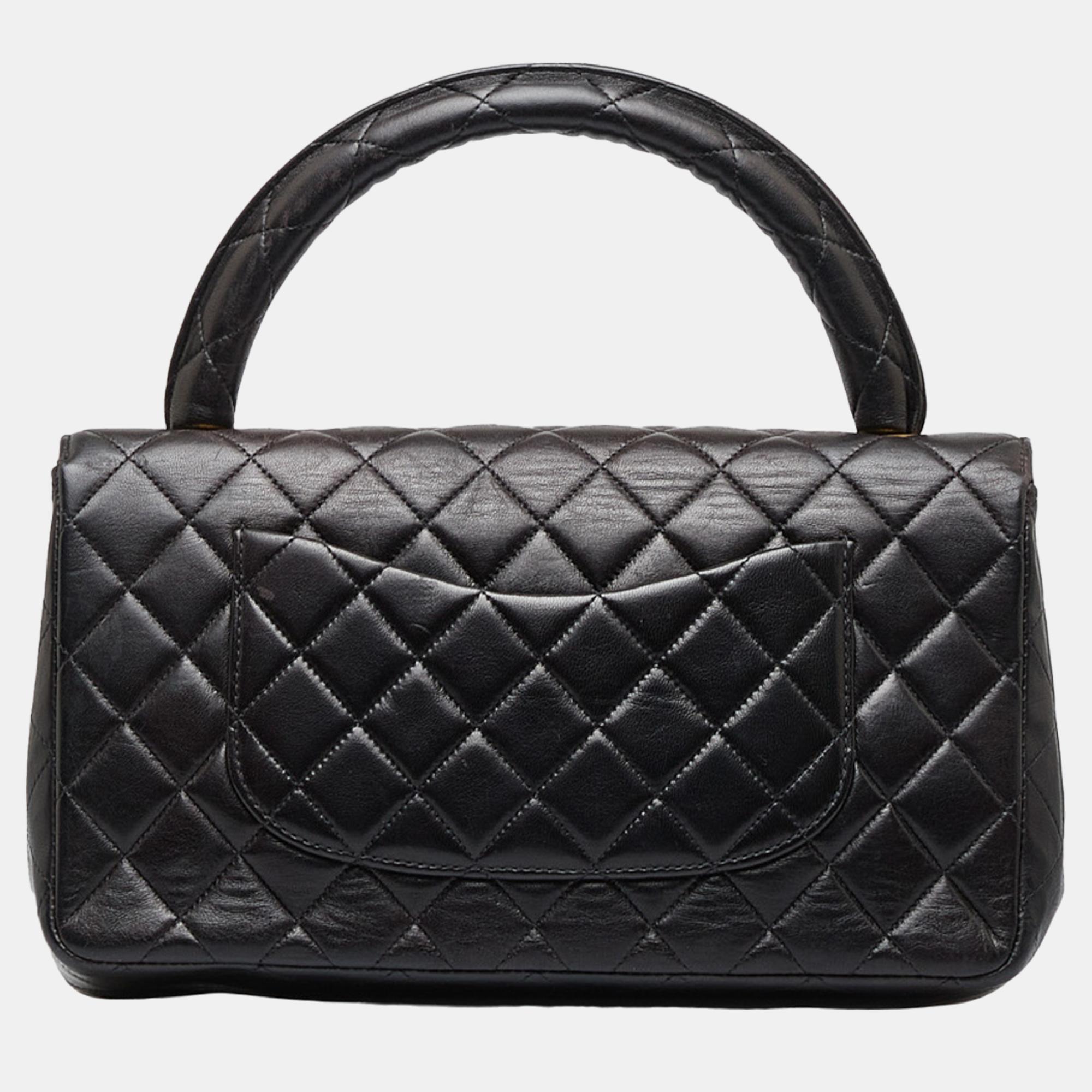 Chanel Black Medium Kelly Parent Top Handle Bag