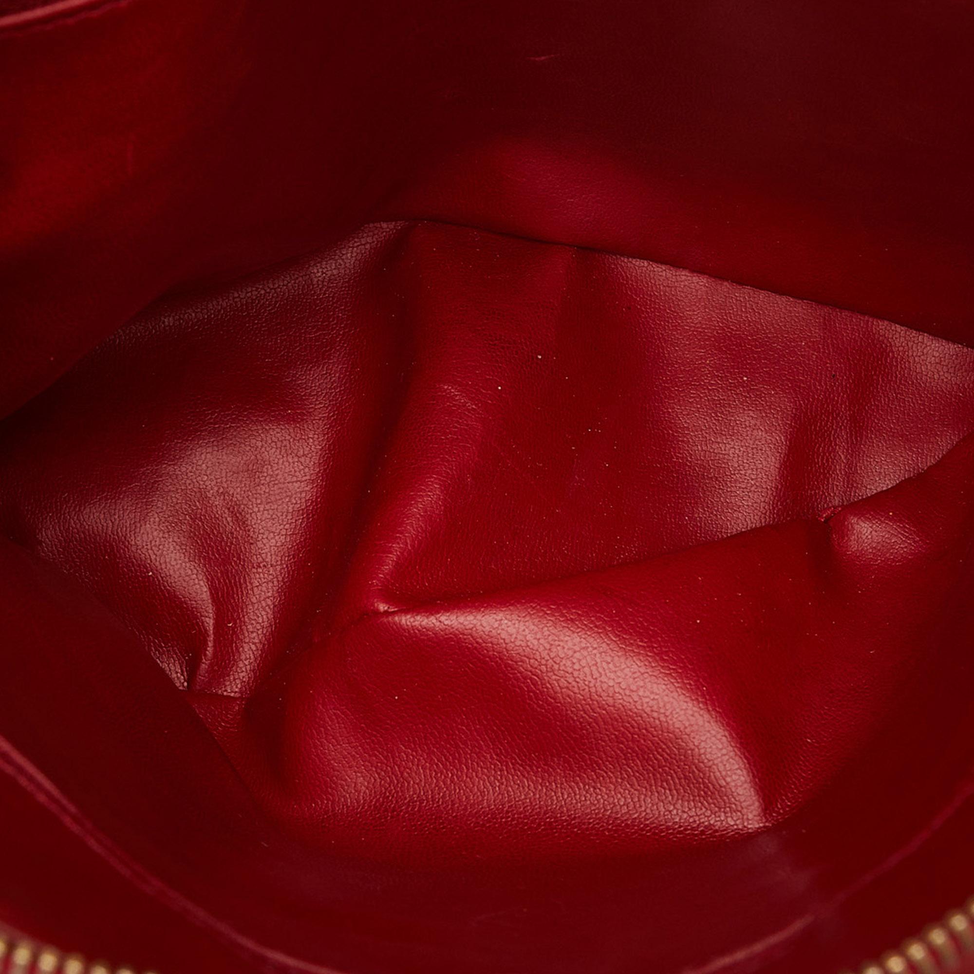 Chanel Red Quilted Lambskin Shoulder Bag