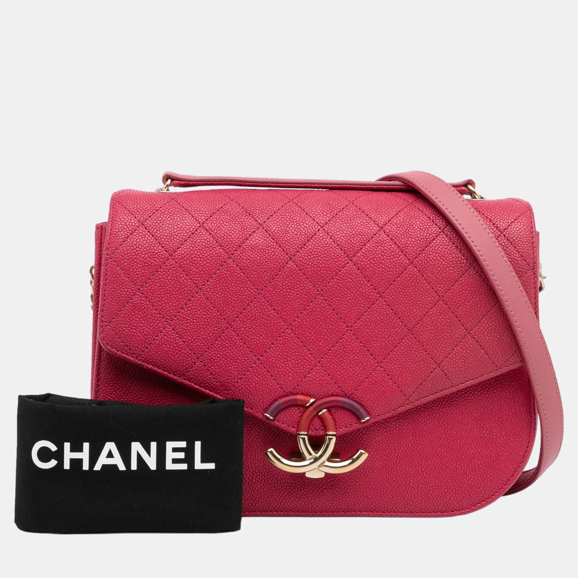 Chanel Pink Medium Calfskin Cuba Flap