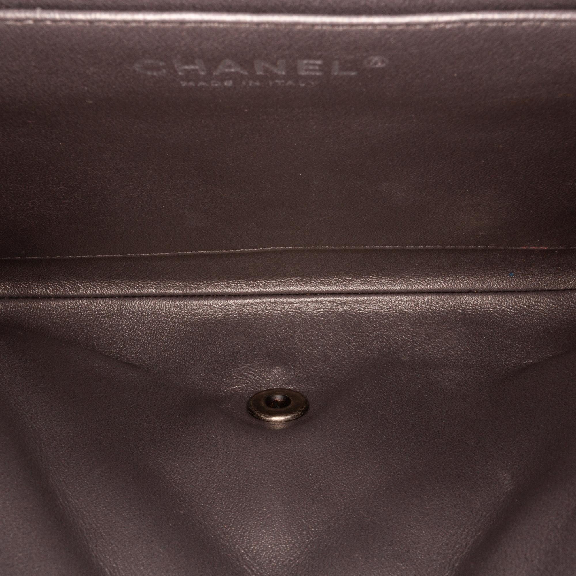 Chanel Grey CC Quilted Leather Shoulder Bag