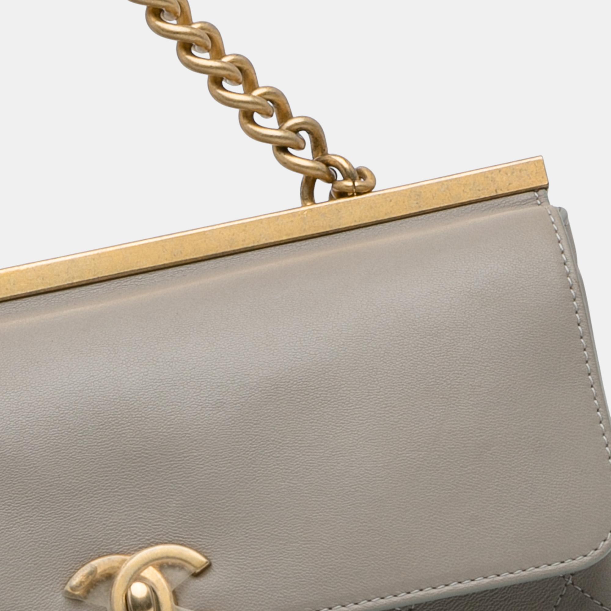 Chanel Grey Coco Lux Flap Bag