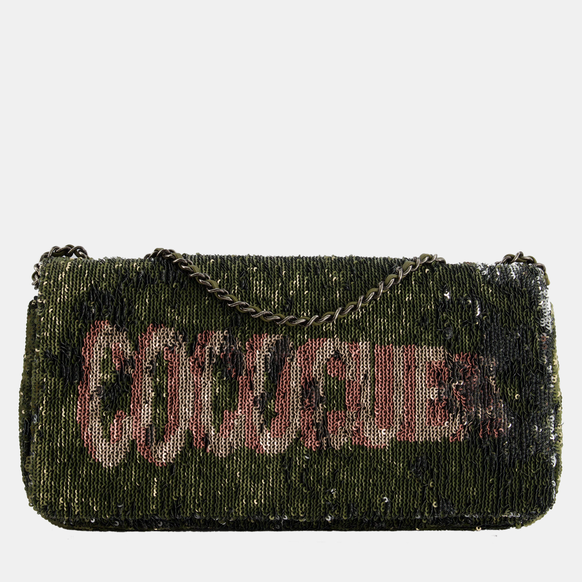 Chanel limited edition khaki sequin coco cuba bag
