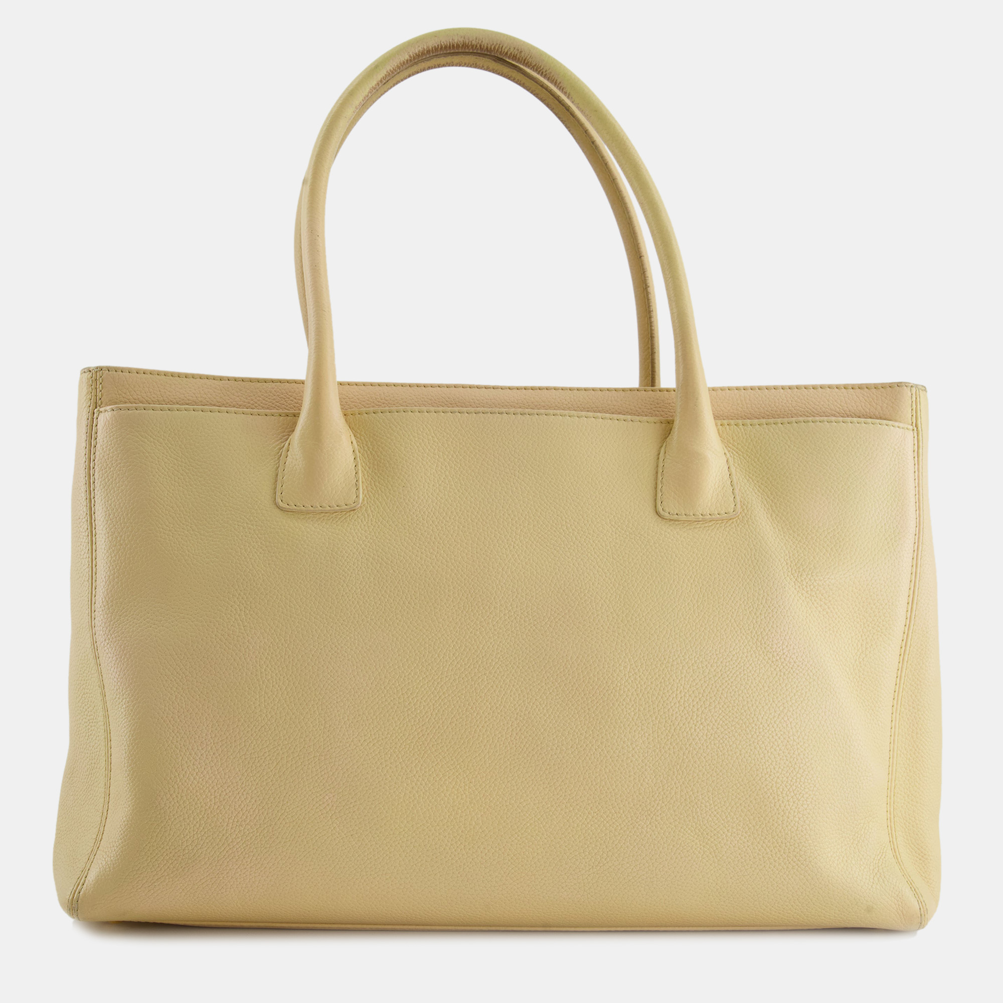 Chanel Vintage Beige Executive Tote Bag In Leather With 24K Gold Hardware