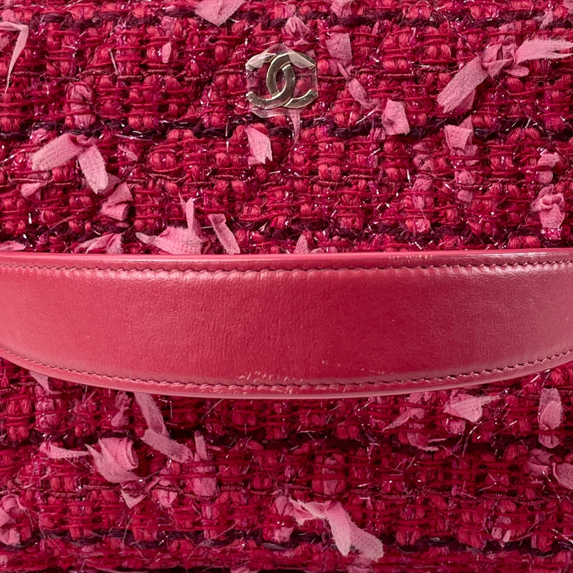 Chanel Pink Tweed Trousse Vanity Kit