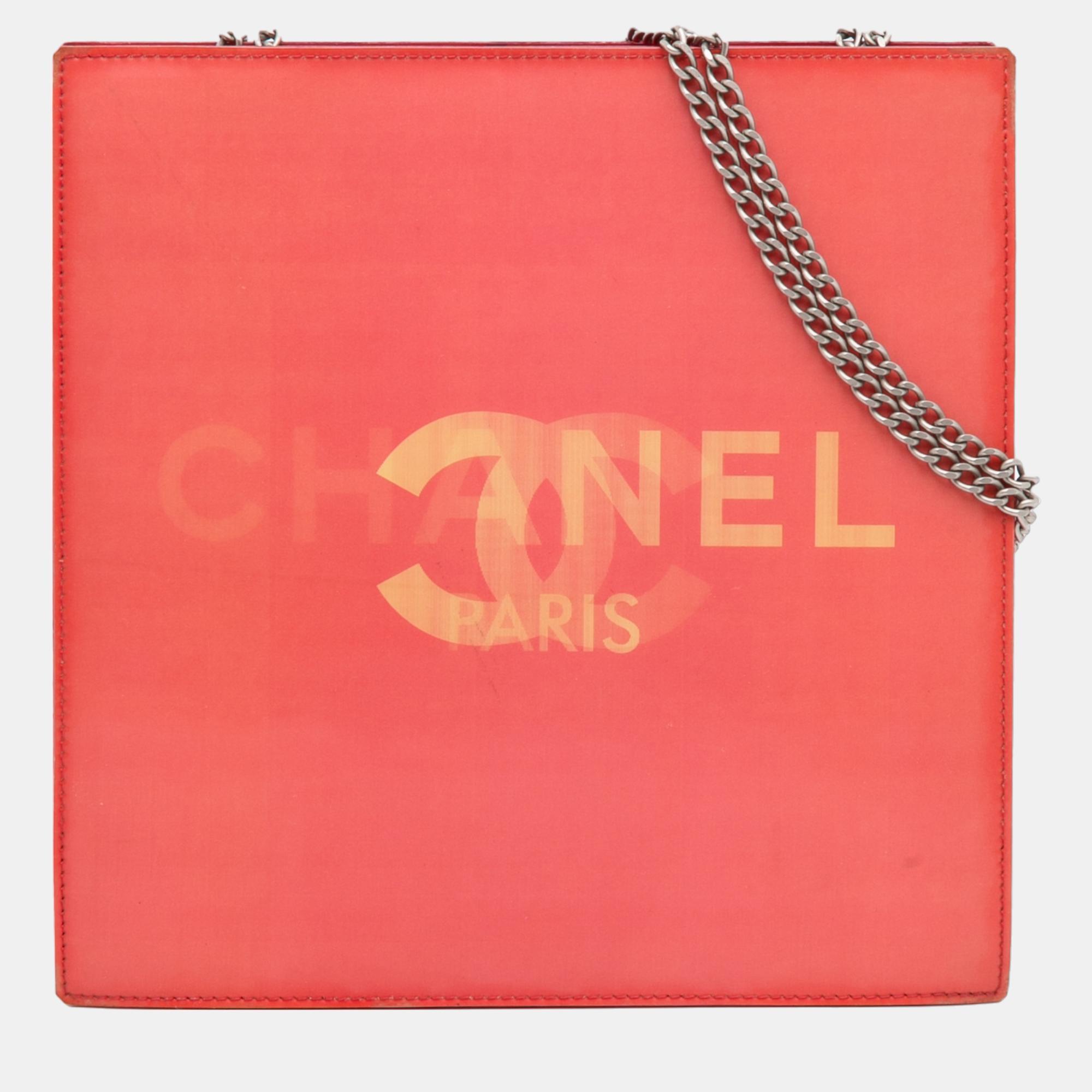 Chanel Red Holographic Chain Shoulder Bag