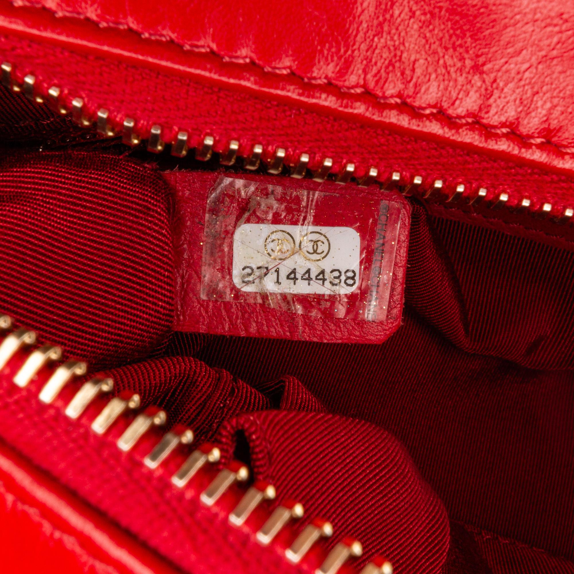 Chanel Red Small Lambskin Gabrielle Crossbody Bag